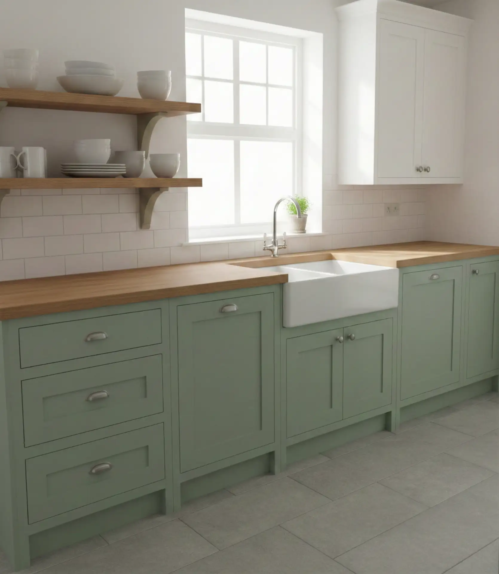 Soft Sage and White Combination 1