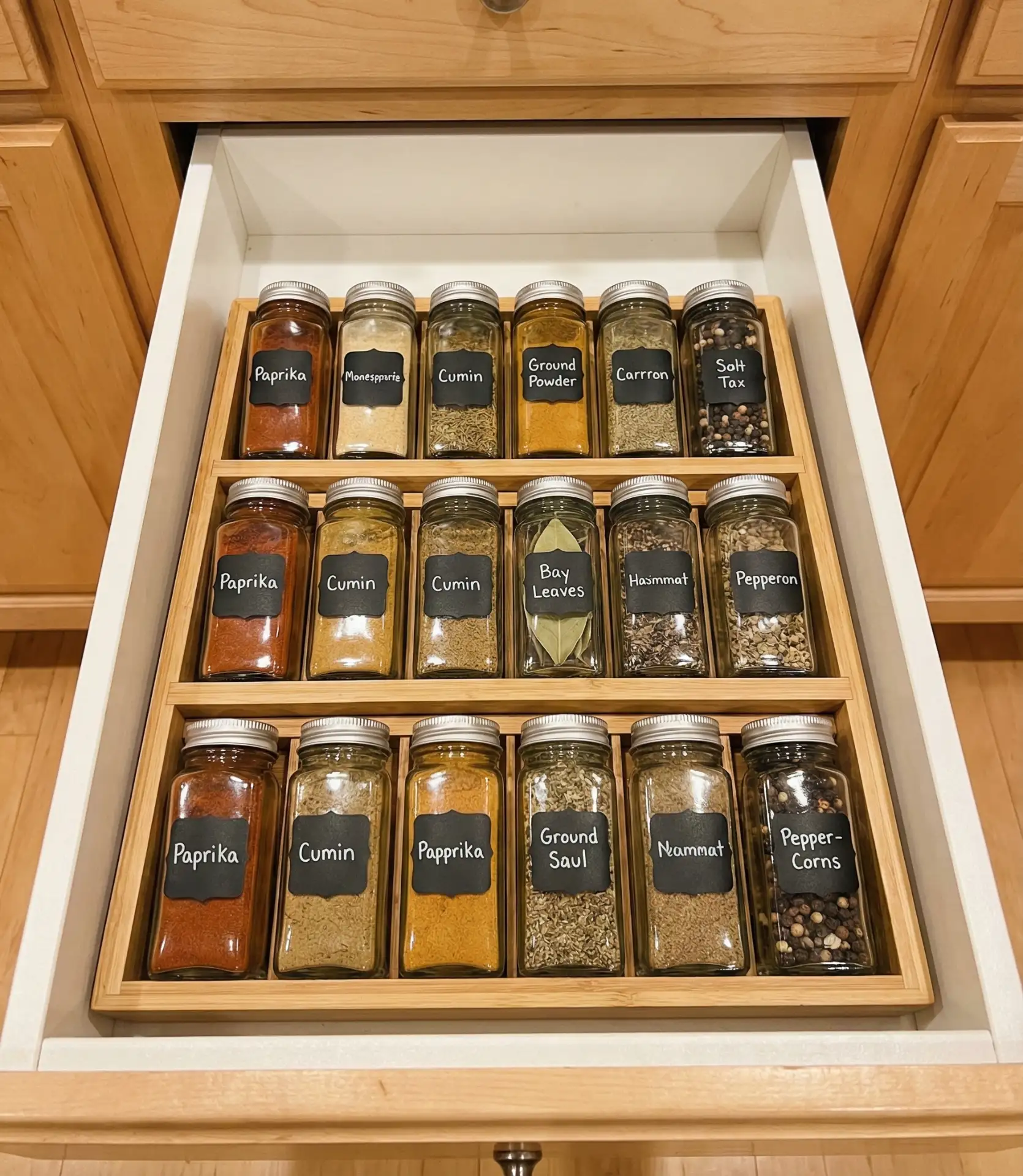 Spice Drawer with Tiered Inserts 2
