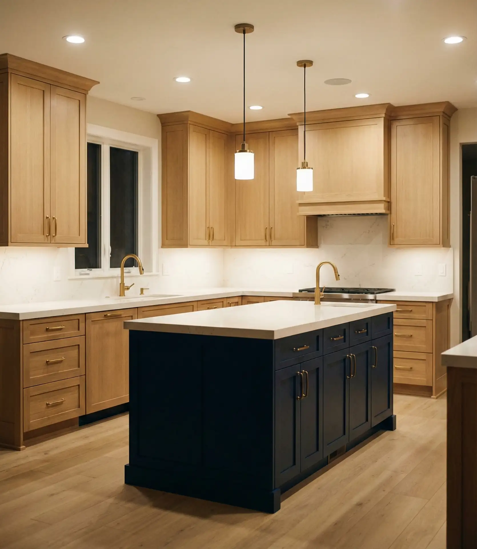 Square Kitchen with Central Island 1