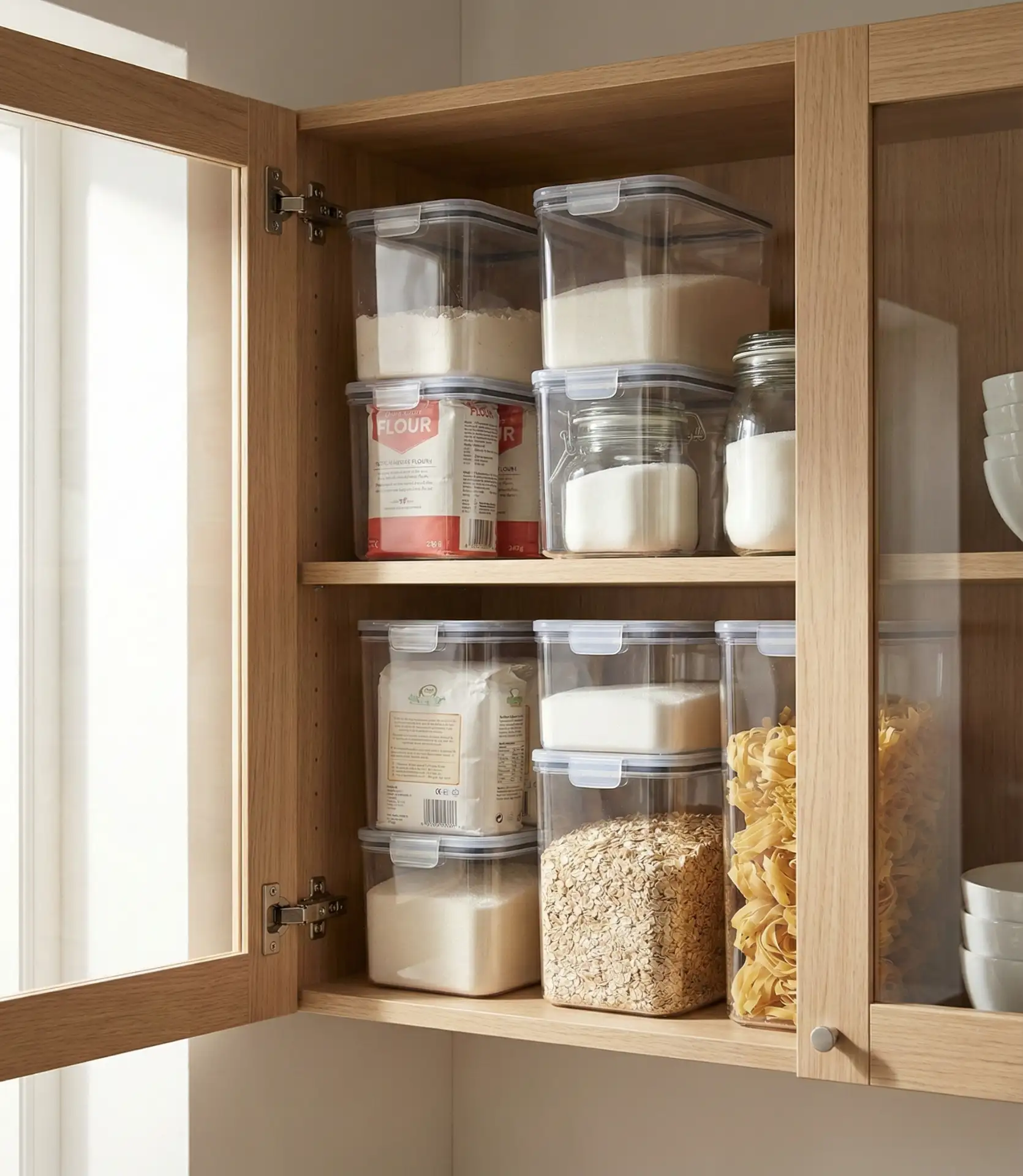 Stackable Clear Bins for Pantry Staples 2