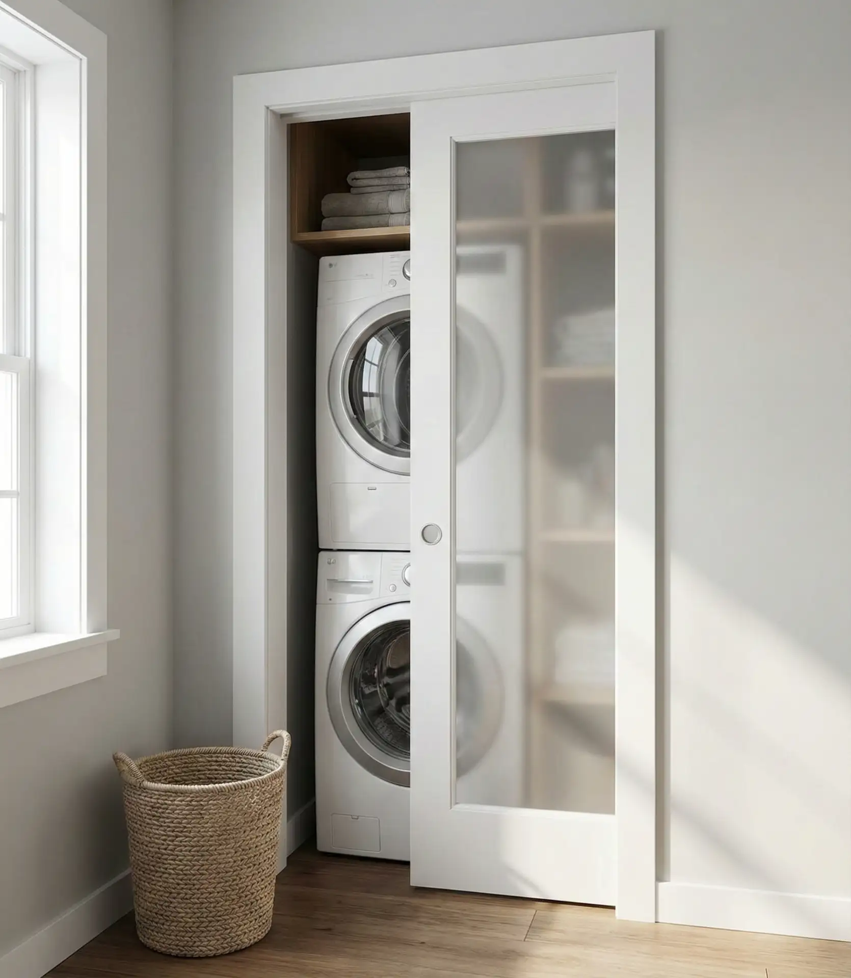 Stackable Closet Conversion with Sliding Doors 1