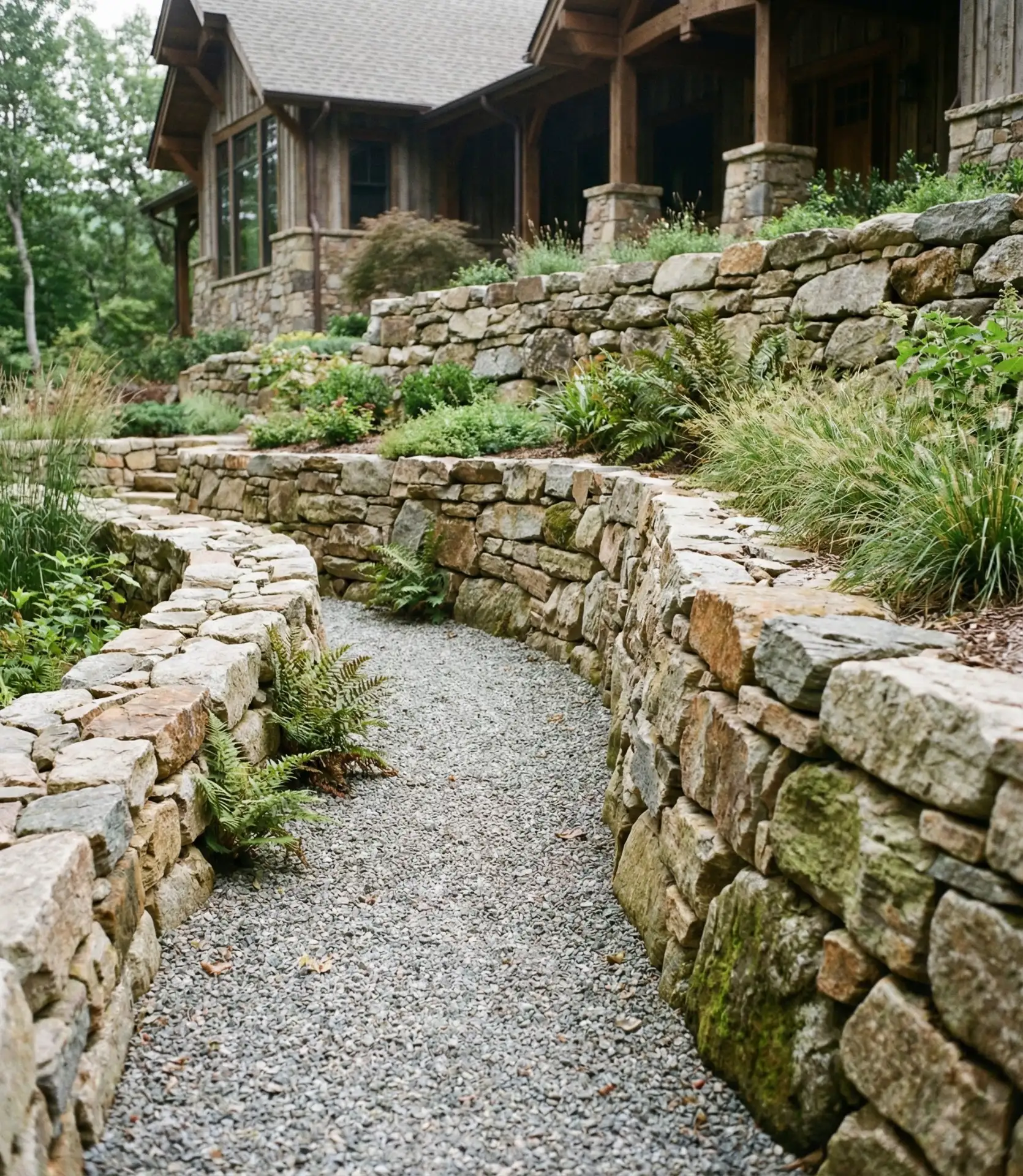 Stacked Stone Edged Gravel 2