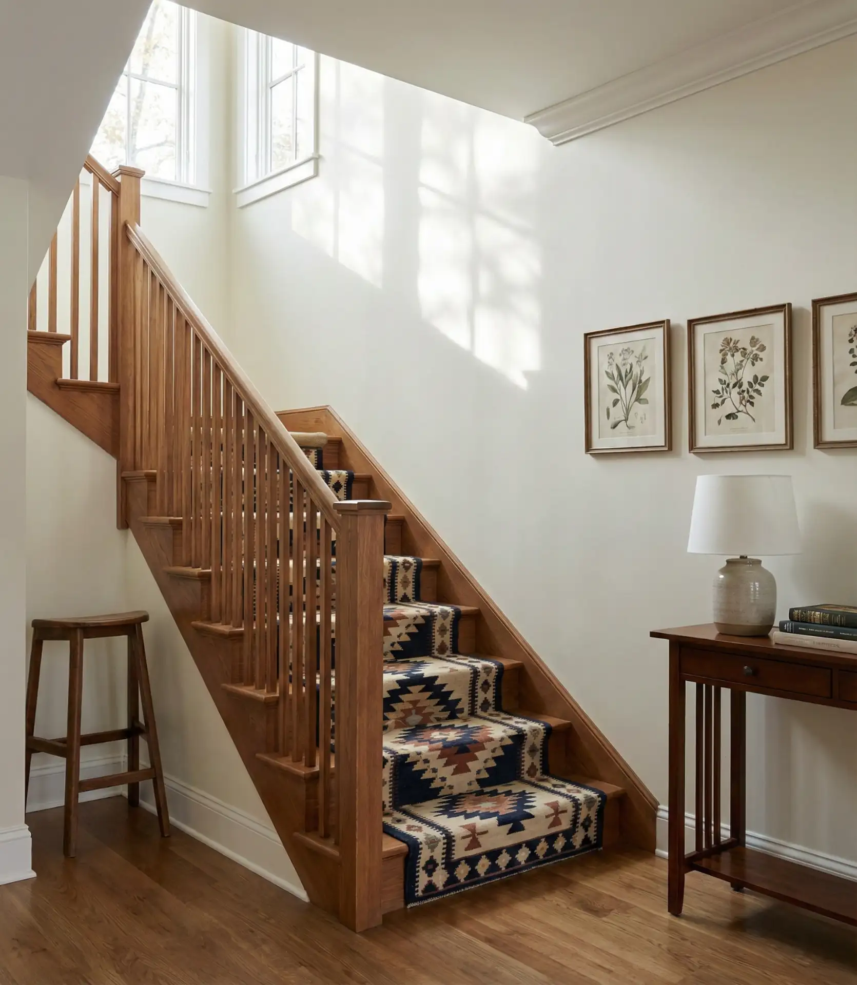 Staircase Entry with Runner and Artwork 2