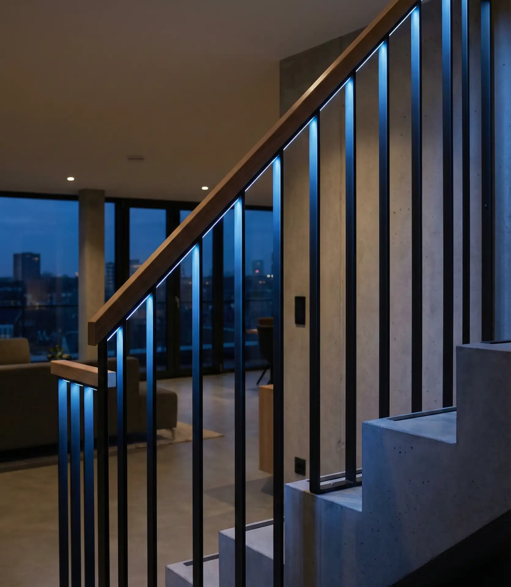 Staircase with Integrated LED Lighting 1