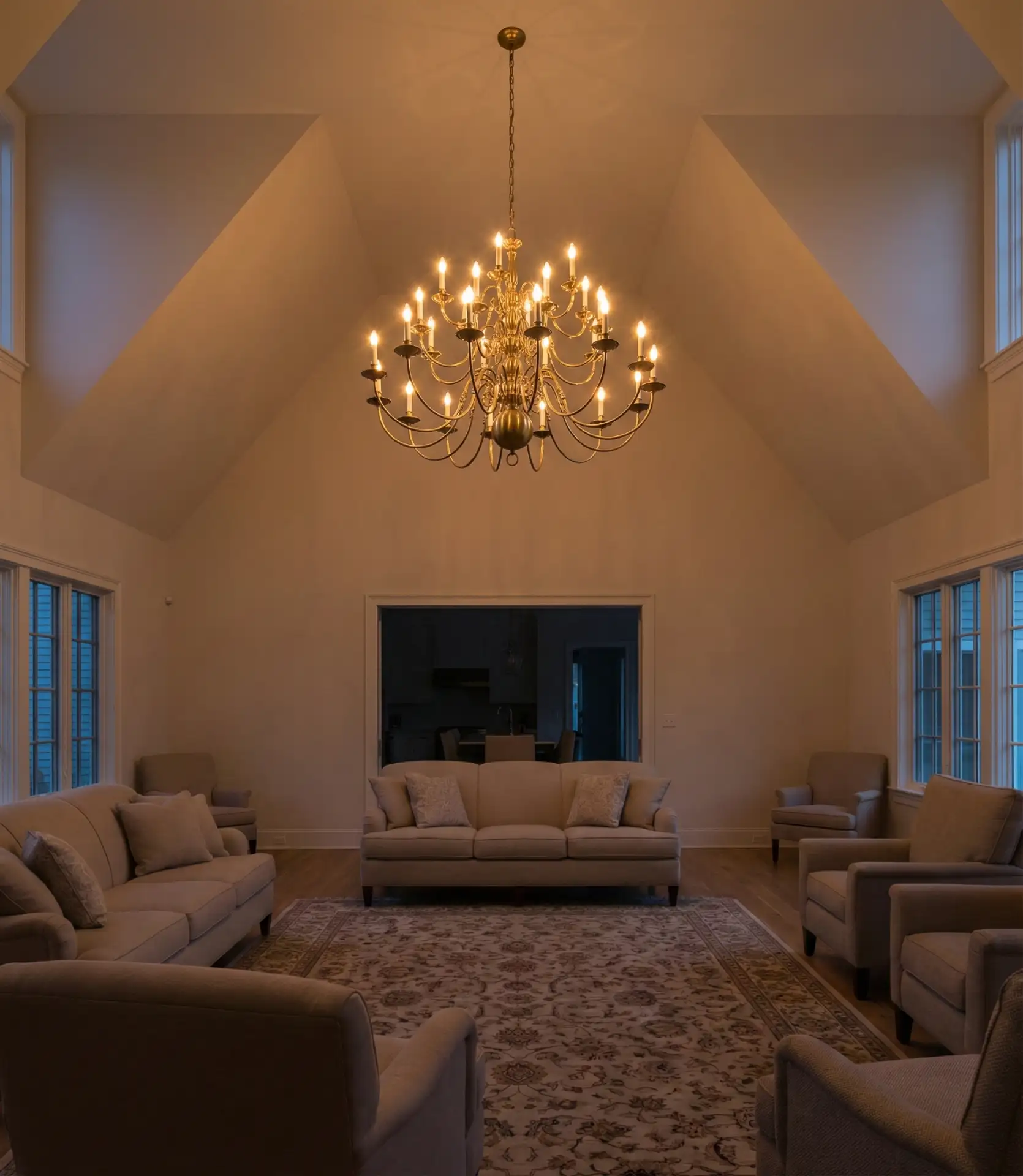 Statement Brass Chandelier for High Ceilings 2