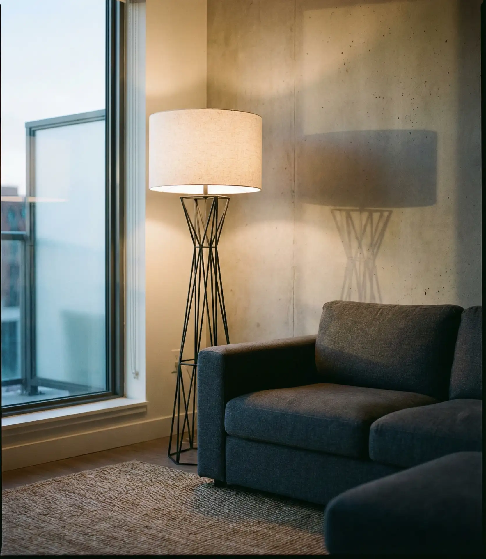 Statement Floor Lamp with Sculptural Base 1