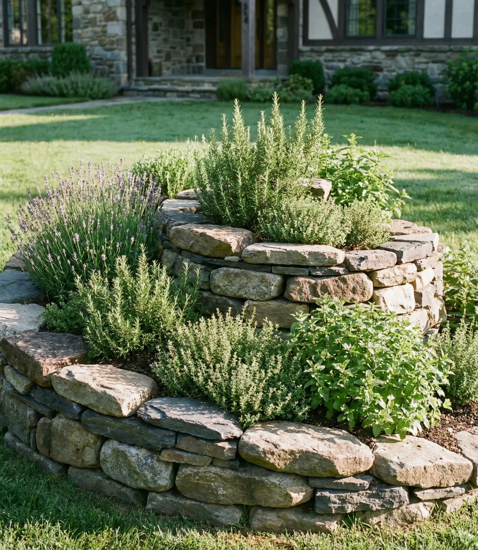 Stone-Bordered Spiral in the Front Yard 1