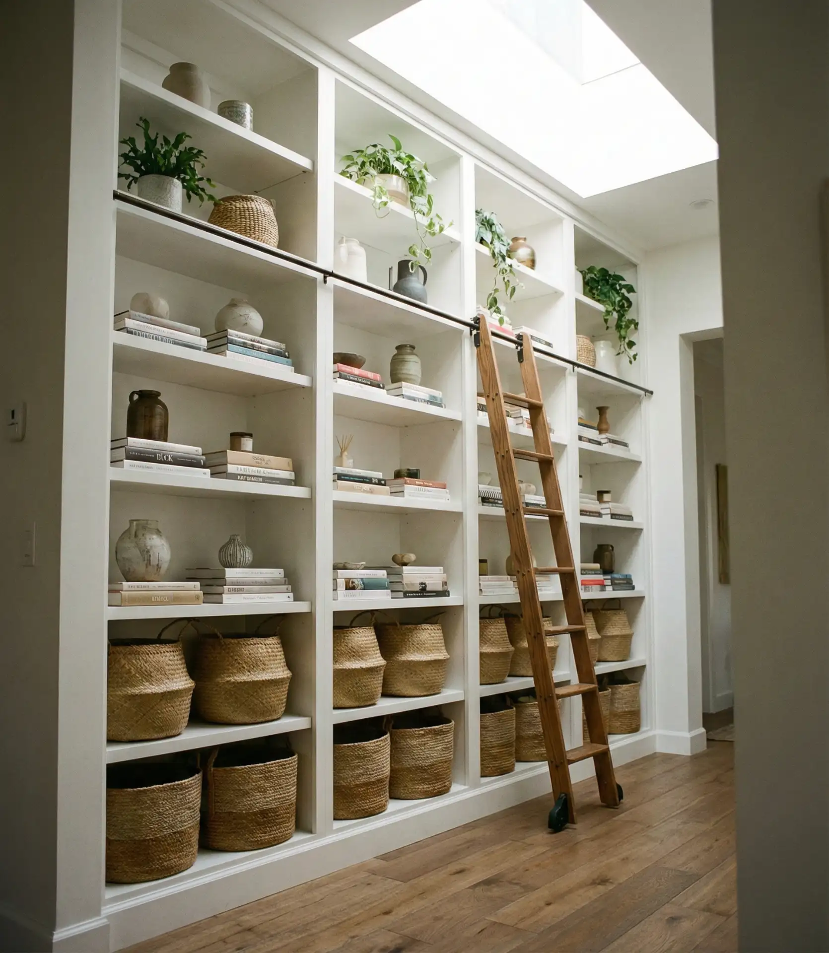 Tall Entryway with Floor-to-Ceiling Shelving 2