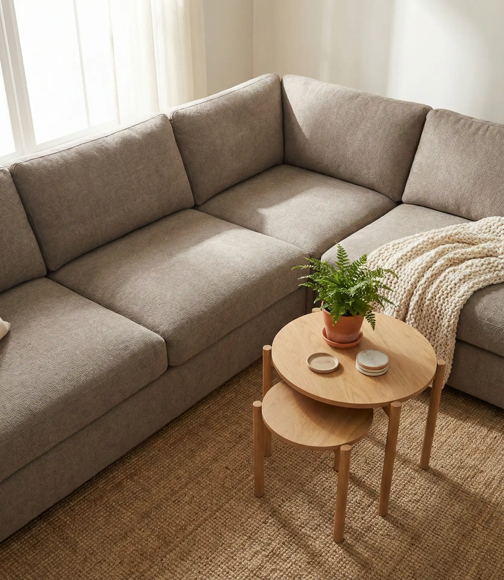 Taupe Sectional with Versatile Neutral Style 1