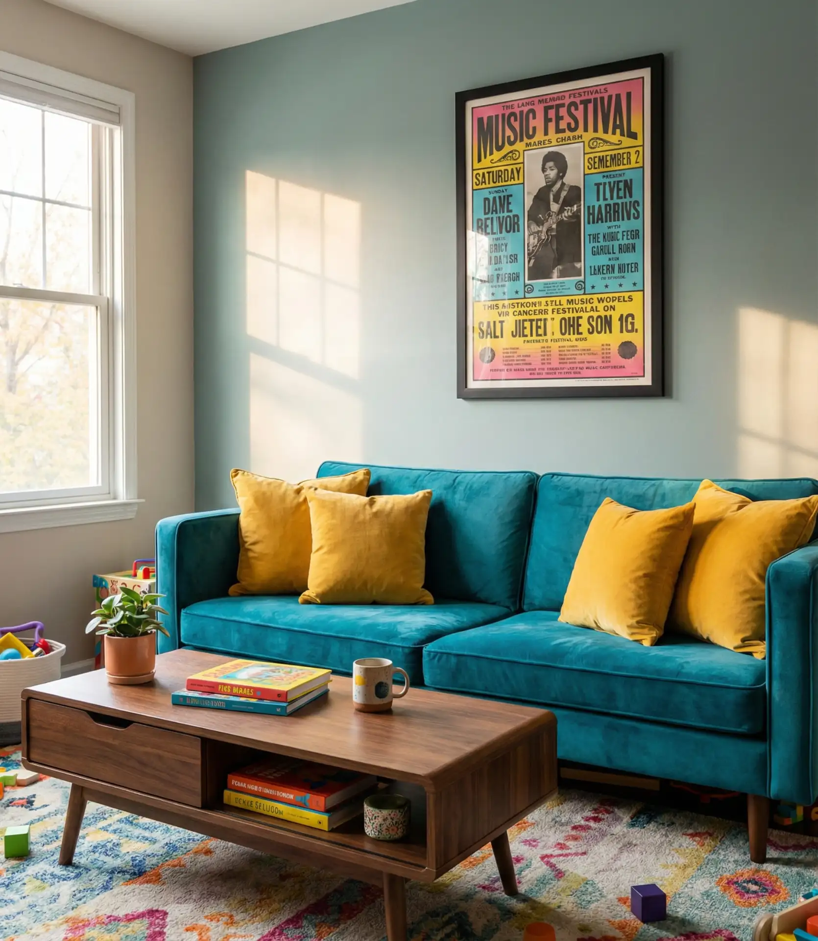 Teal and Mustard Retro Revival 2