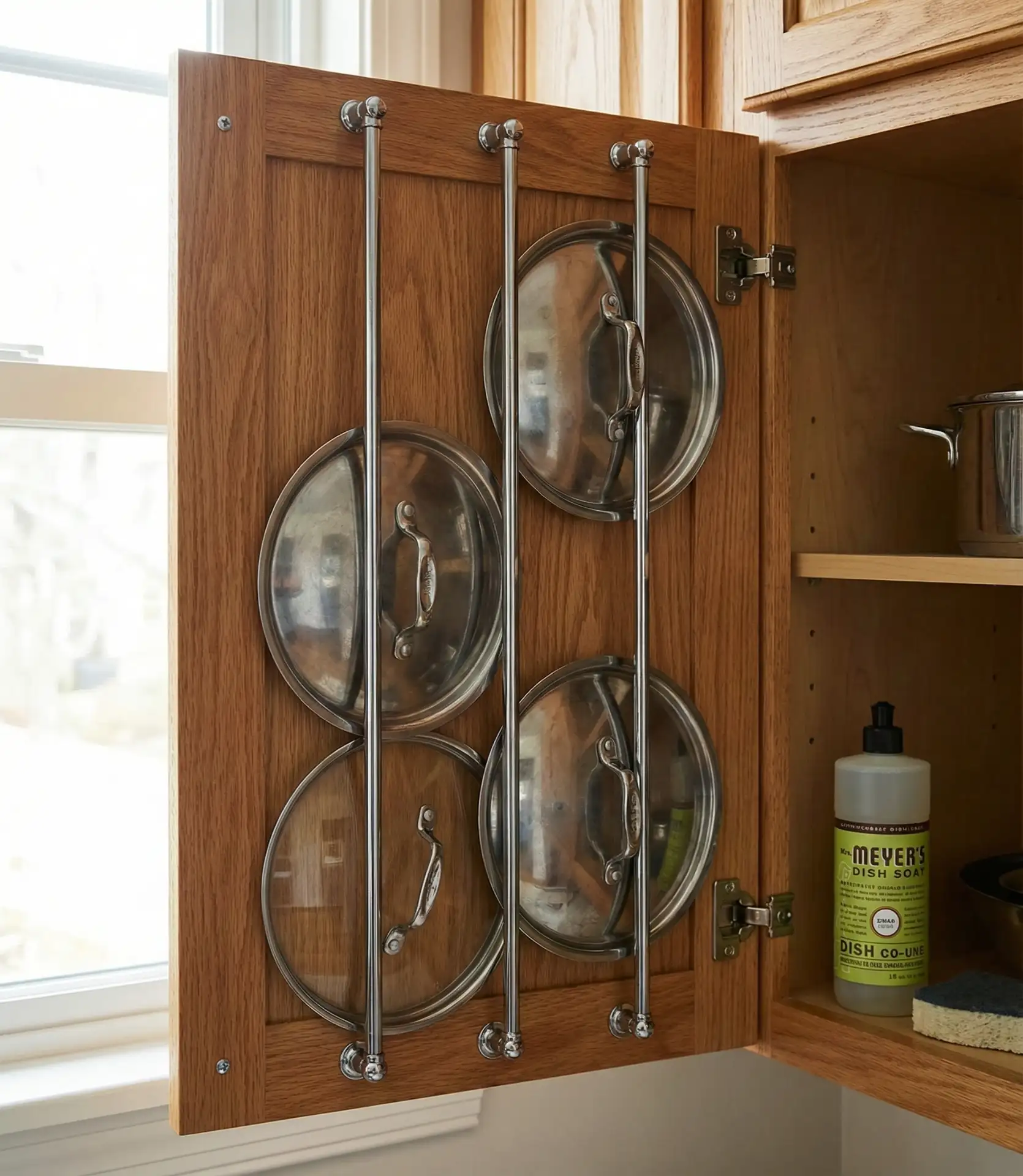 Tension Rod Lid Storage Under Sinks 2