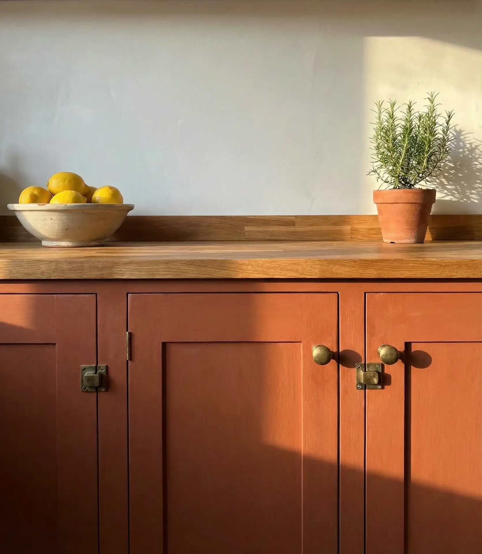 Terracotta Cabinets with Soft White Walls 1