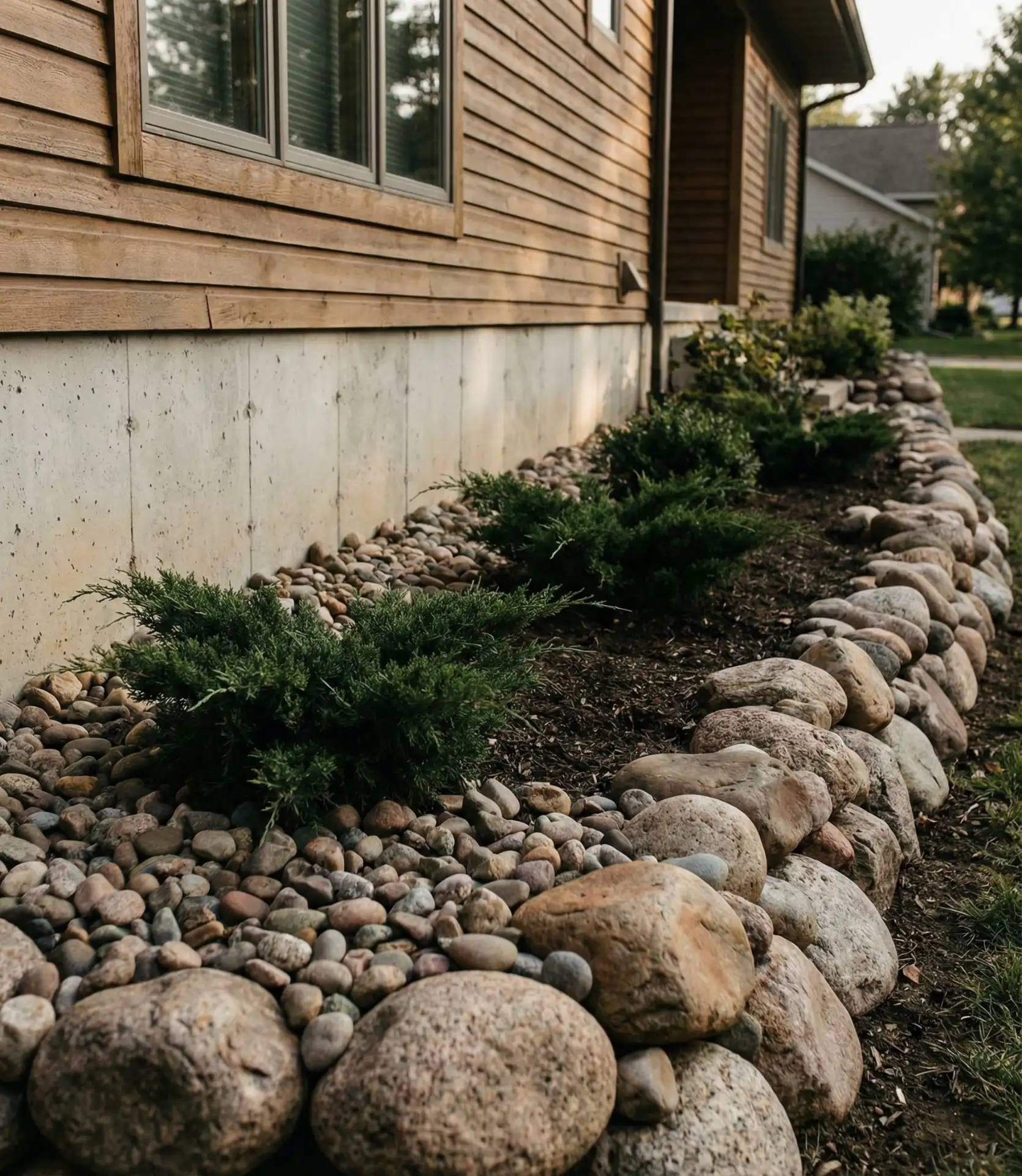 Textured Bull Rock Foundation Plantings 1