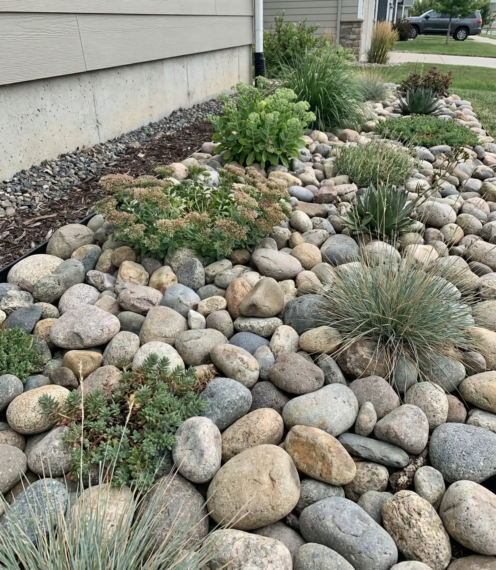 Textured Bull Rock Foundation Plantings 2