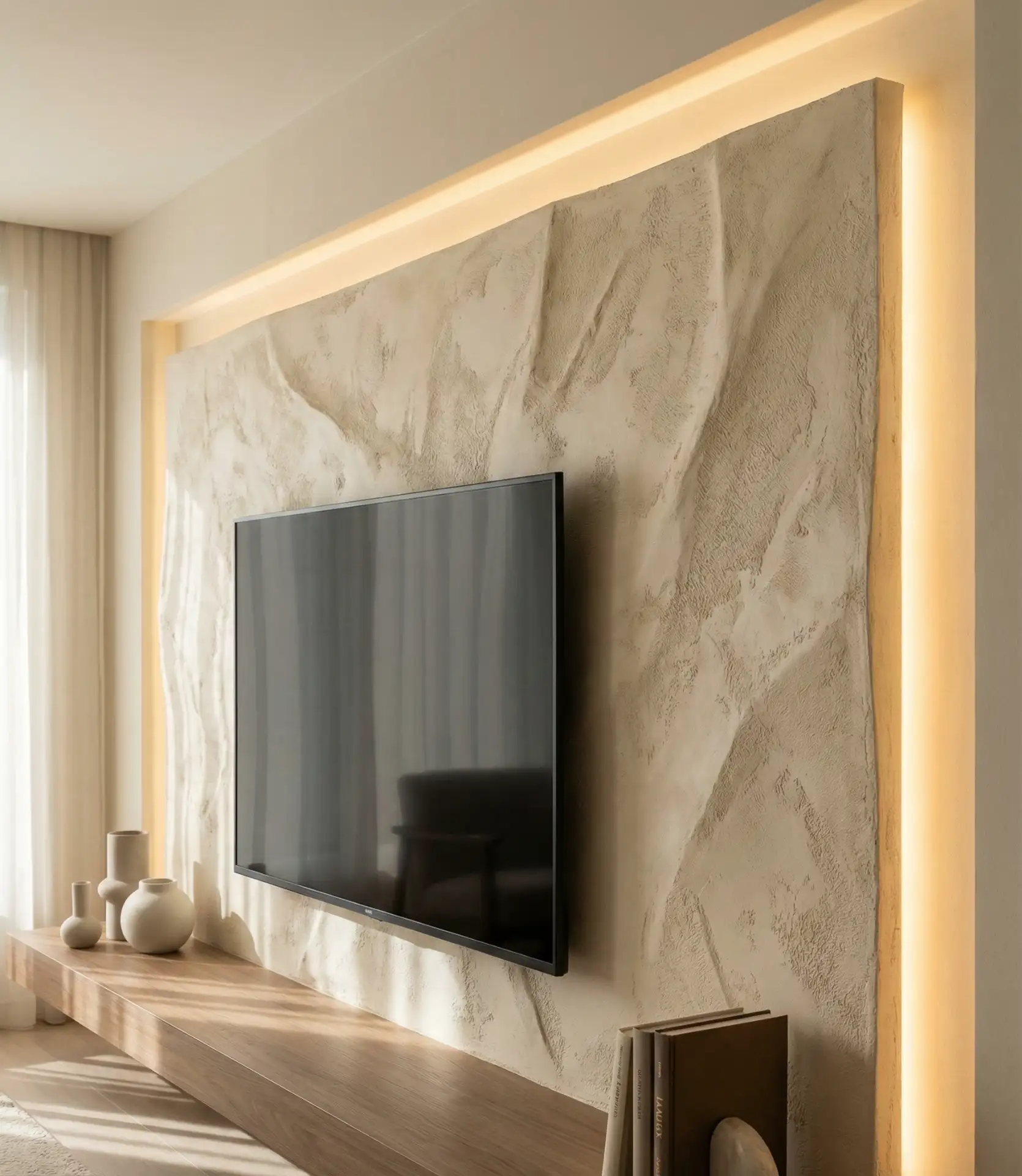 Textured Gypsum Panel with Indirect Lighting 2