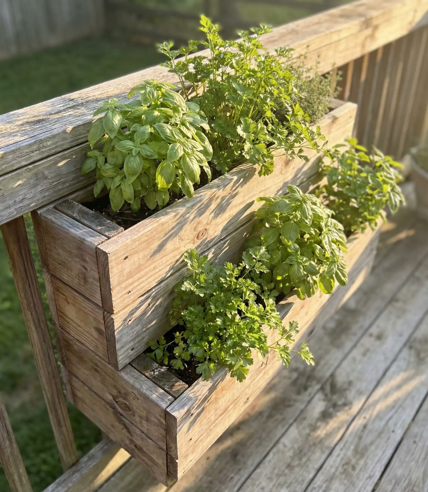 Tiered Wooden Planter for Small Decks 2