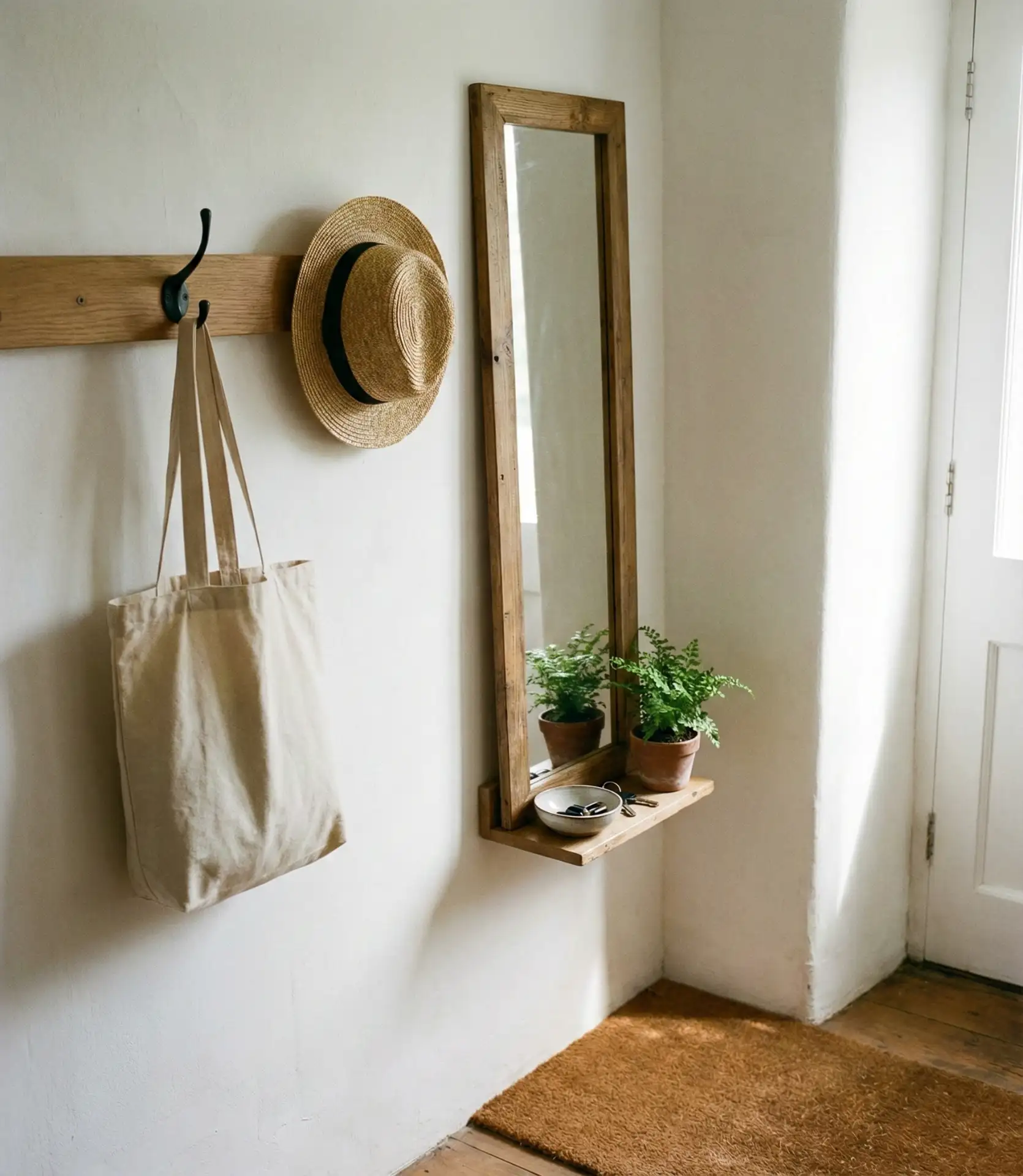 Tiny Entryway with Wall-Mounted Solutions 1