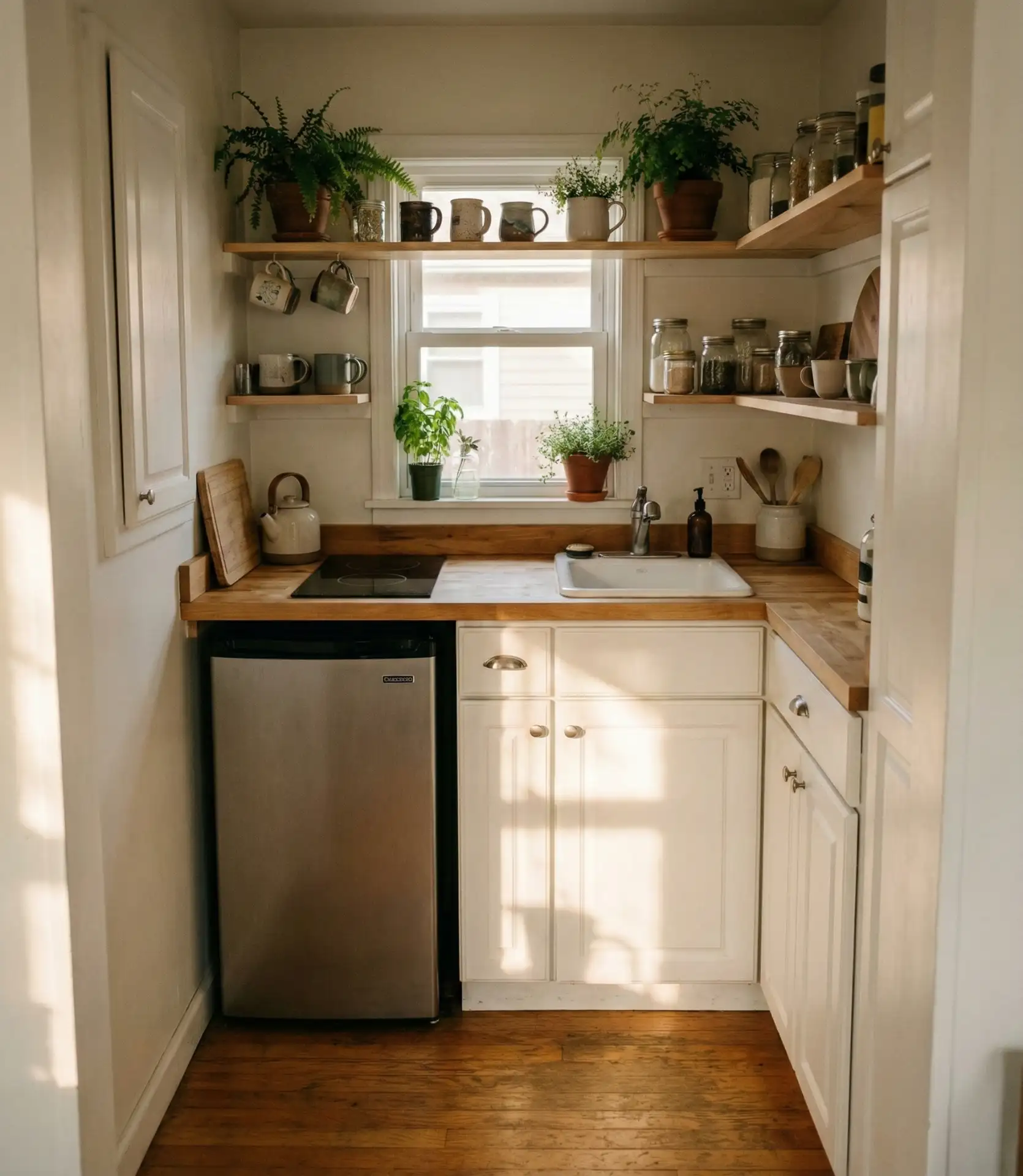 Tiny Galley Kitchen with Space-Saving Appliances 2