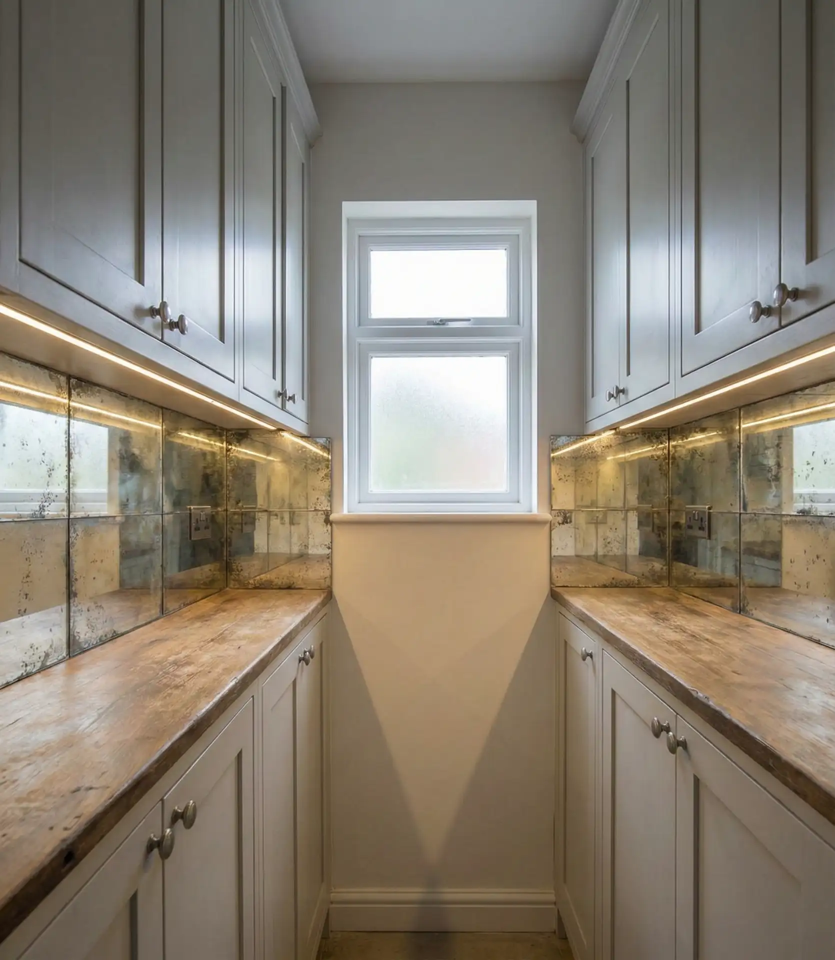 Tiny Galley with Mirrored Backsplash 2