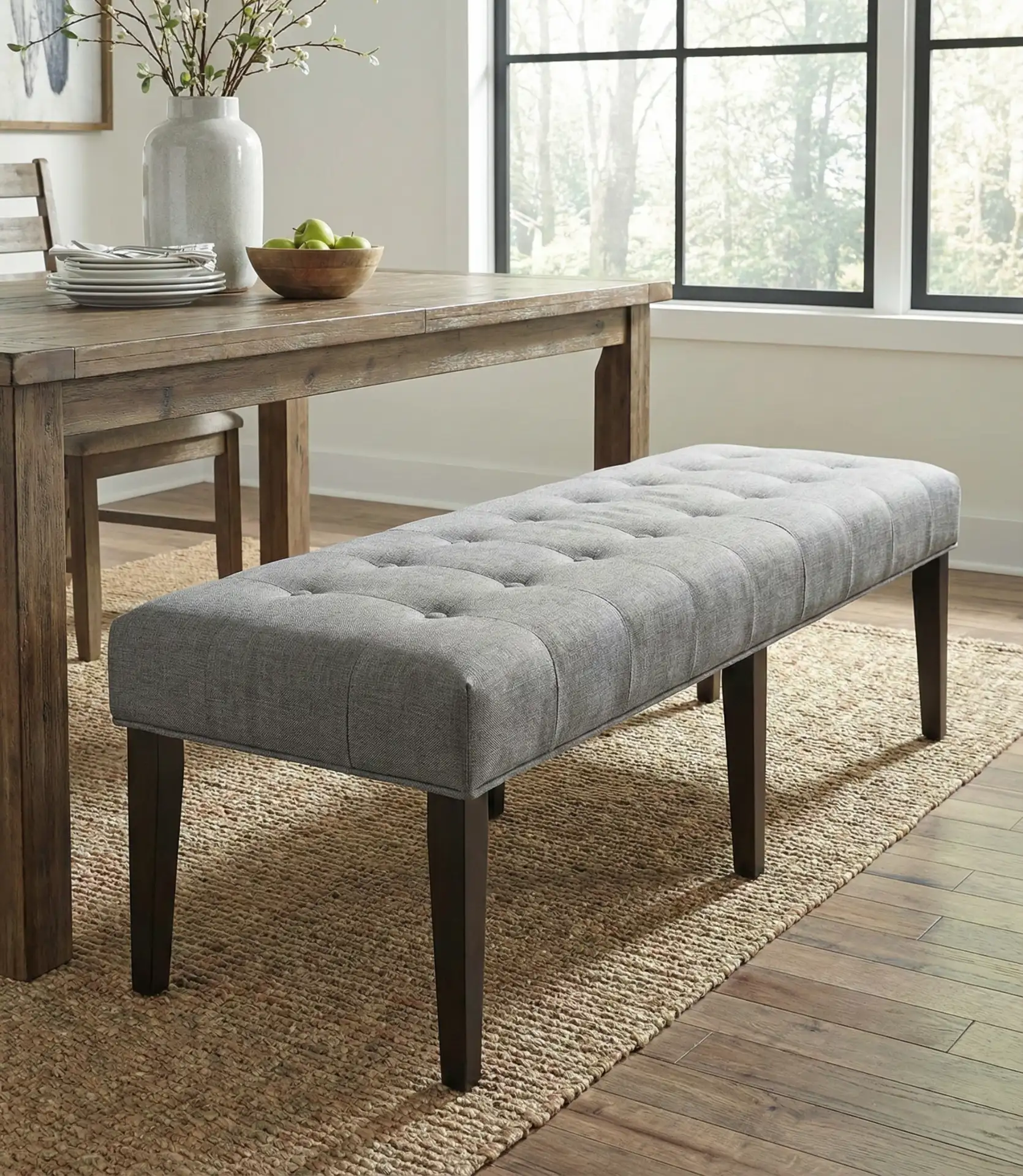 Tufted Dining Benches as Alternative Seating 1
