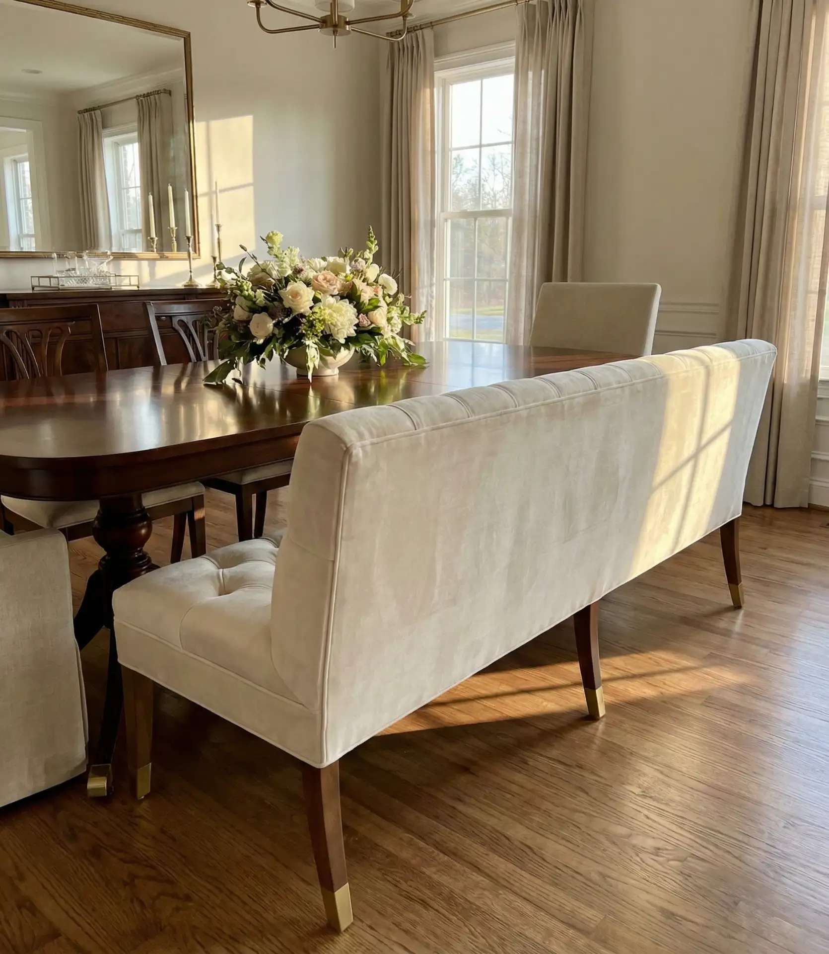 Tufted Dining Benches as Alternative Seating 2