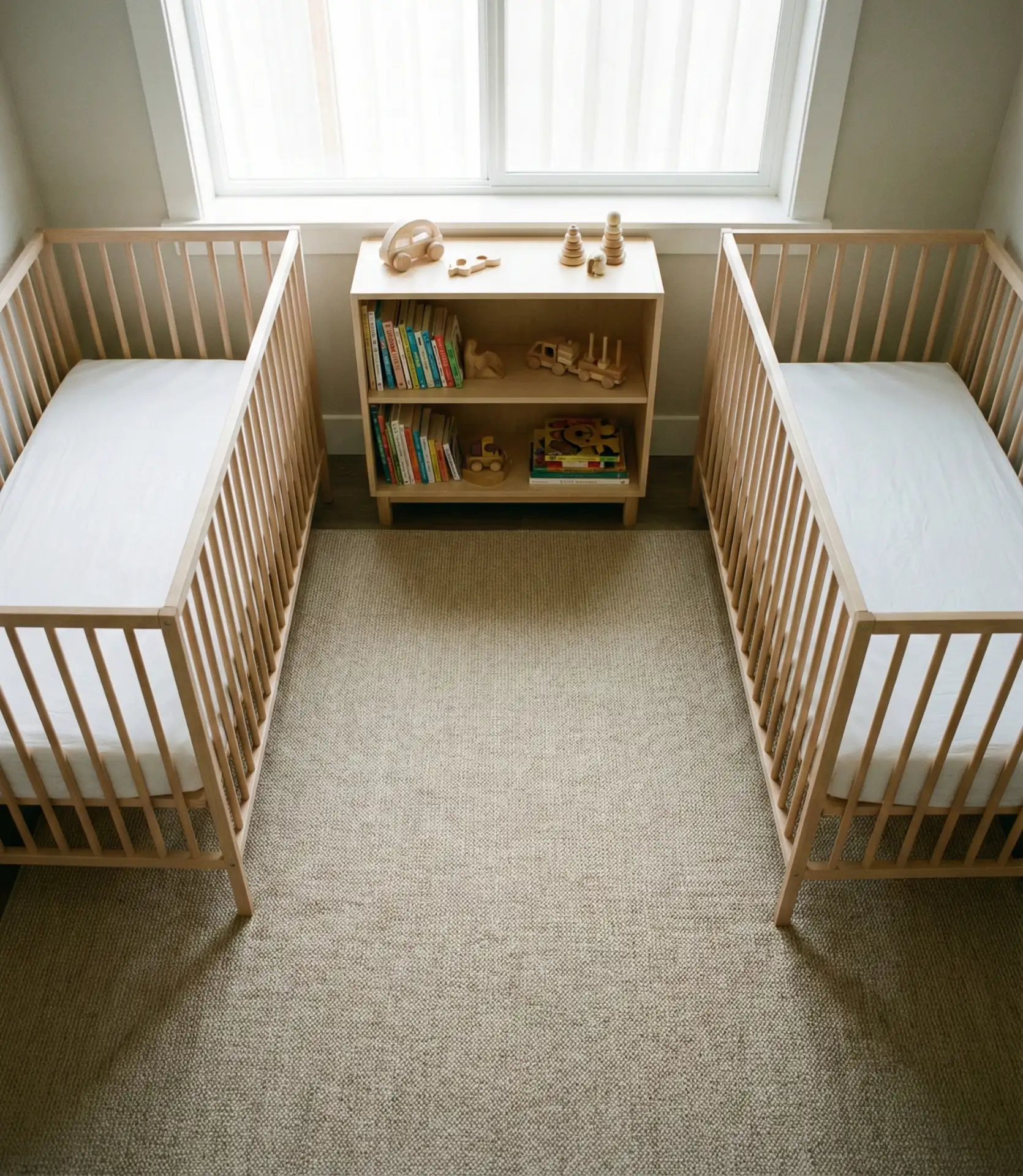Twin Nursery with Dual Cribs 1