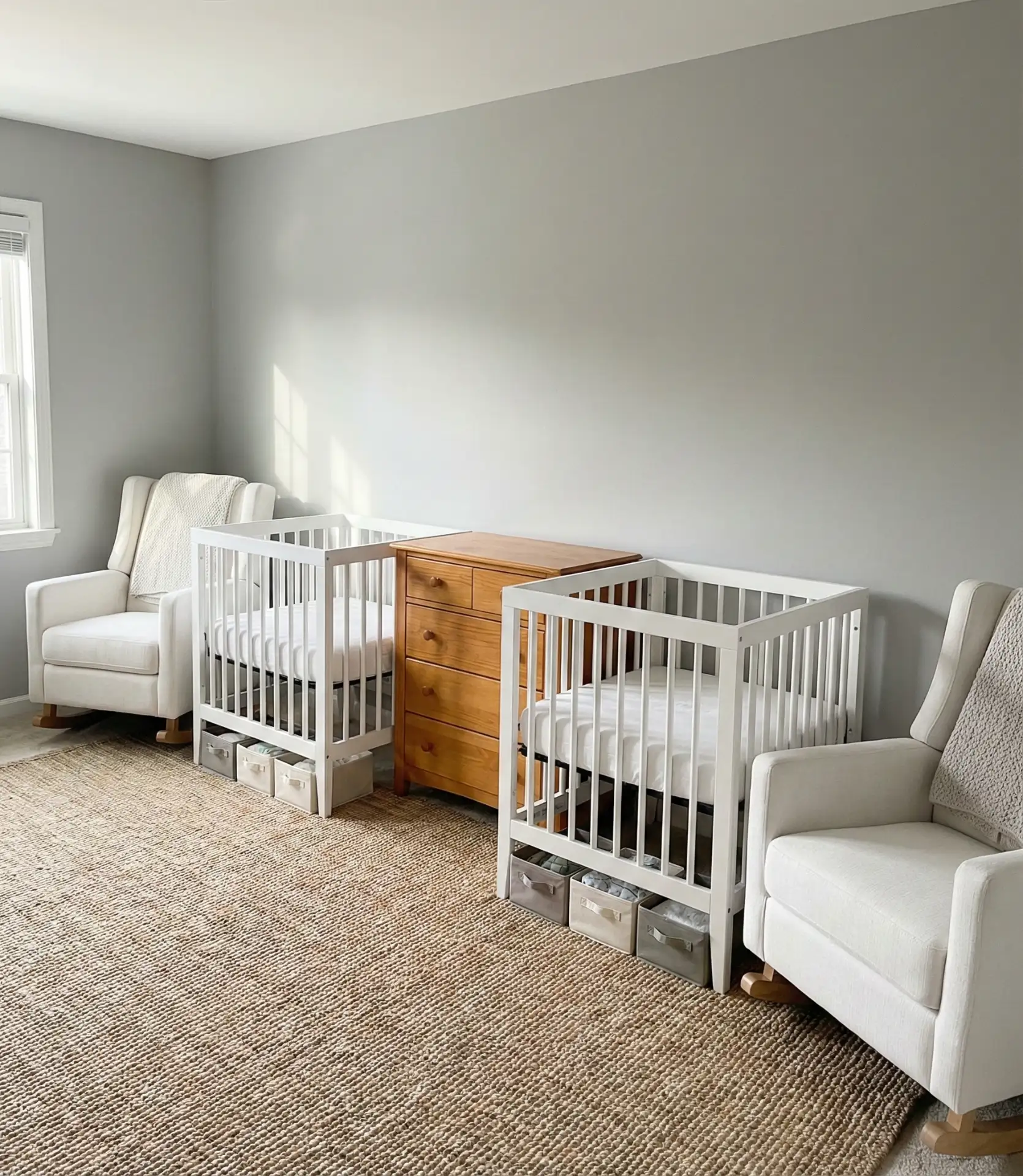 Twin Nursery with Dual Cribs 2
