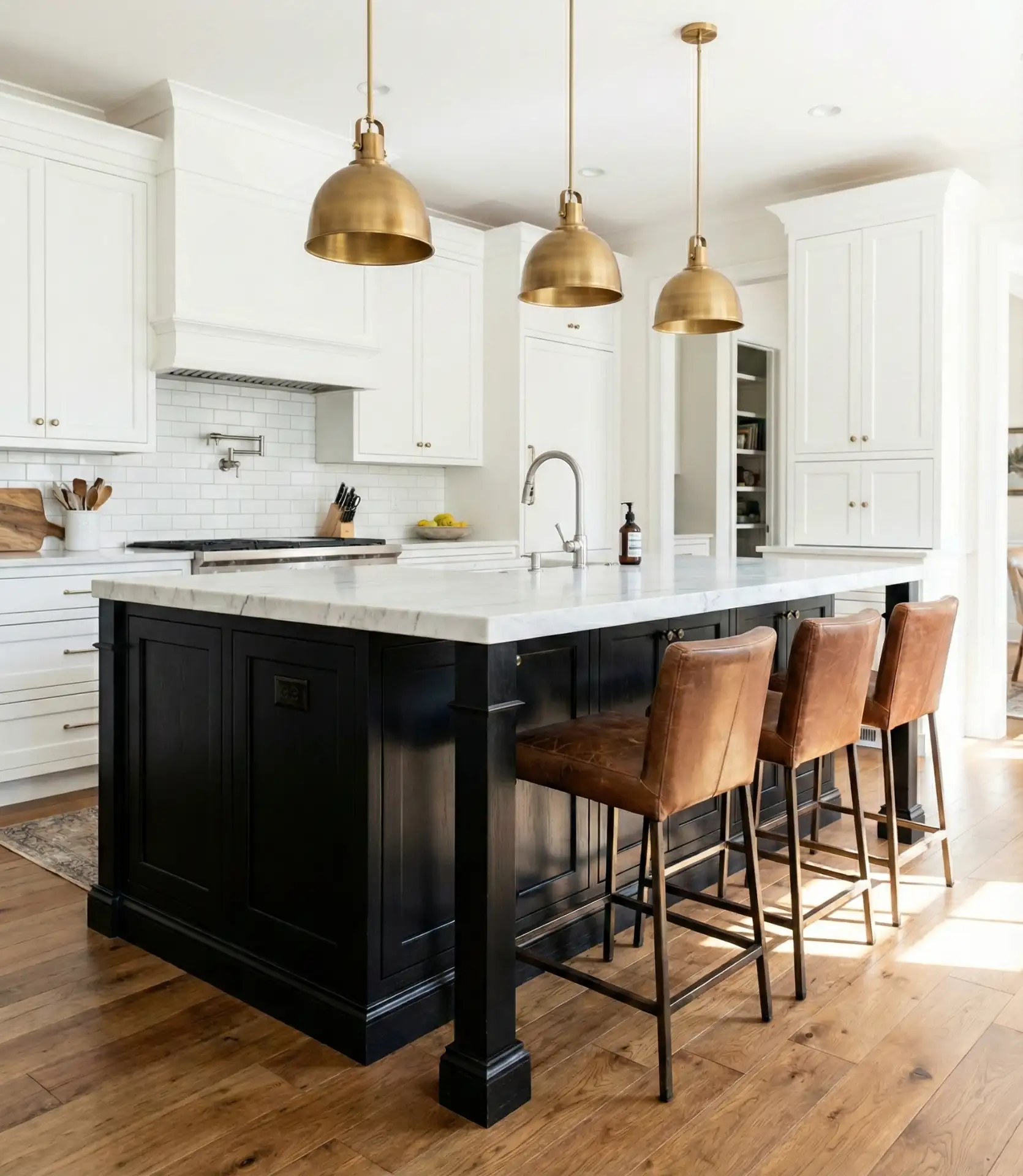 Two-Tone Cabinets: White Upper, Black Lower 1