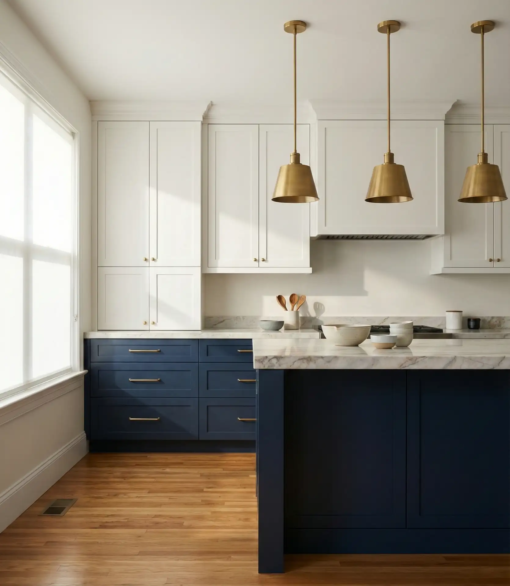 Two-Tone Upper and Lower Cabinet Contrast 1