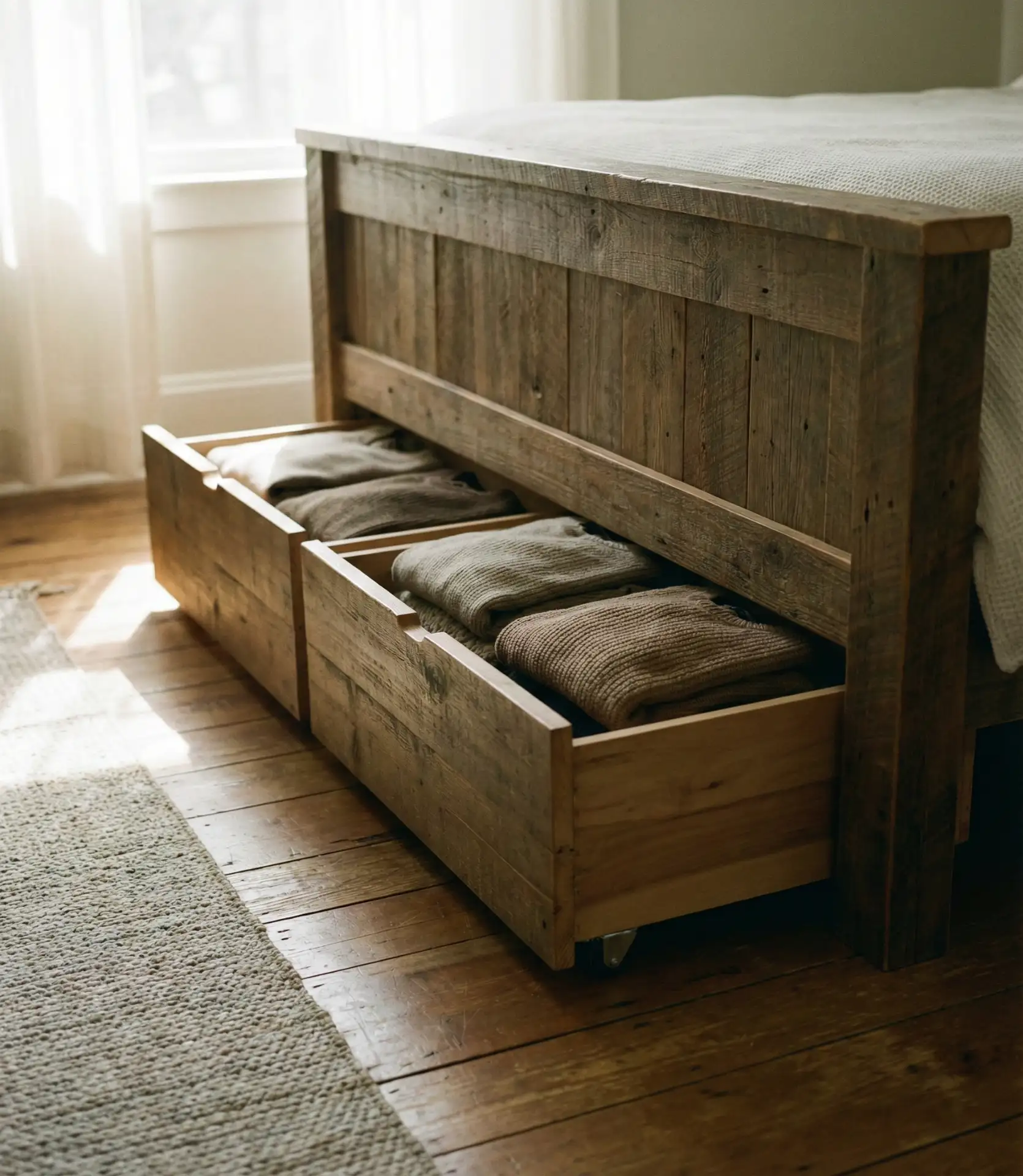 Under-Bed Rolling Drawers for Seasonal Clothes 1