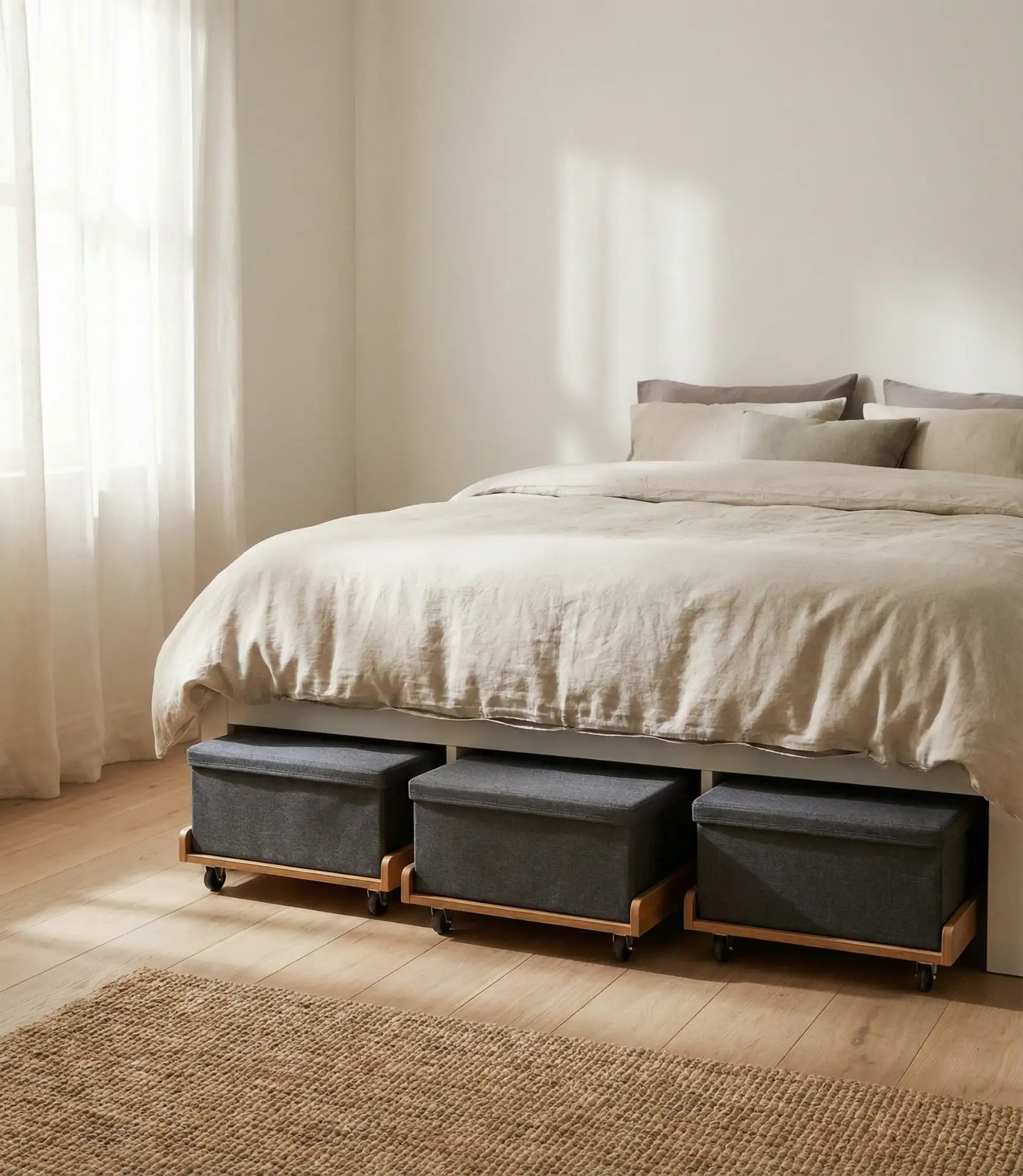 Under-Bed Rolling Drawers for Seasonal Clothes 2