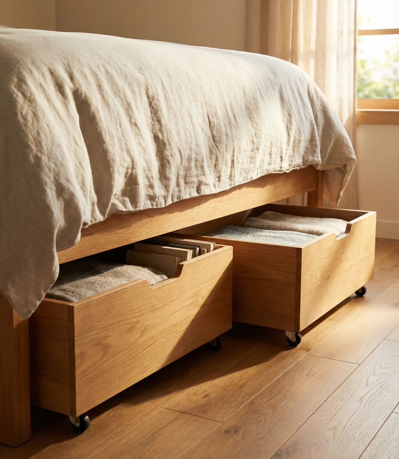Under-Bed Storage with Rolling Bins 2