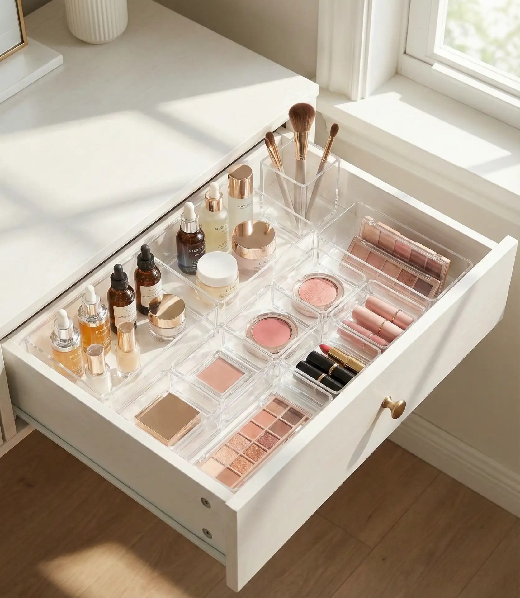 Vanity Desk with Drawer Dividers 1