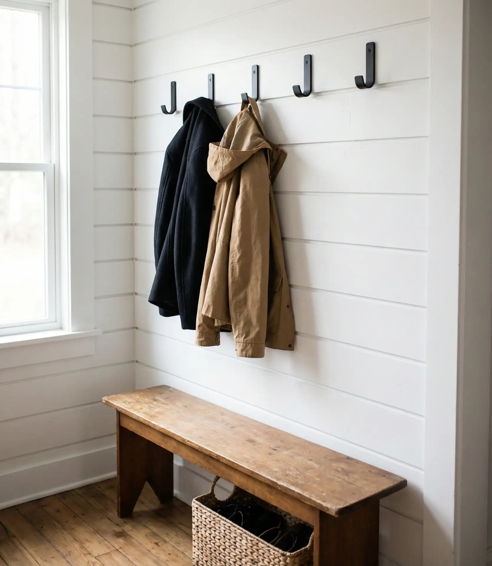 Vertical Coat Hooks Instead of Bulky Racks 1