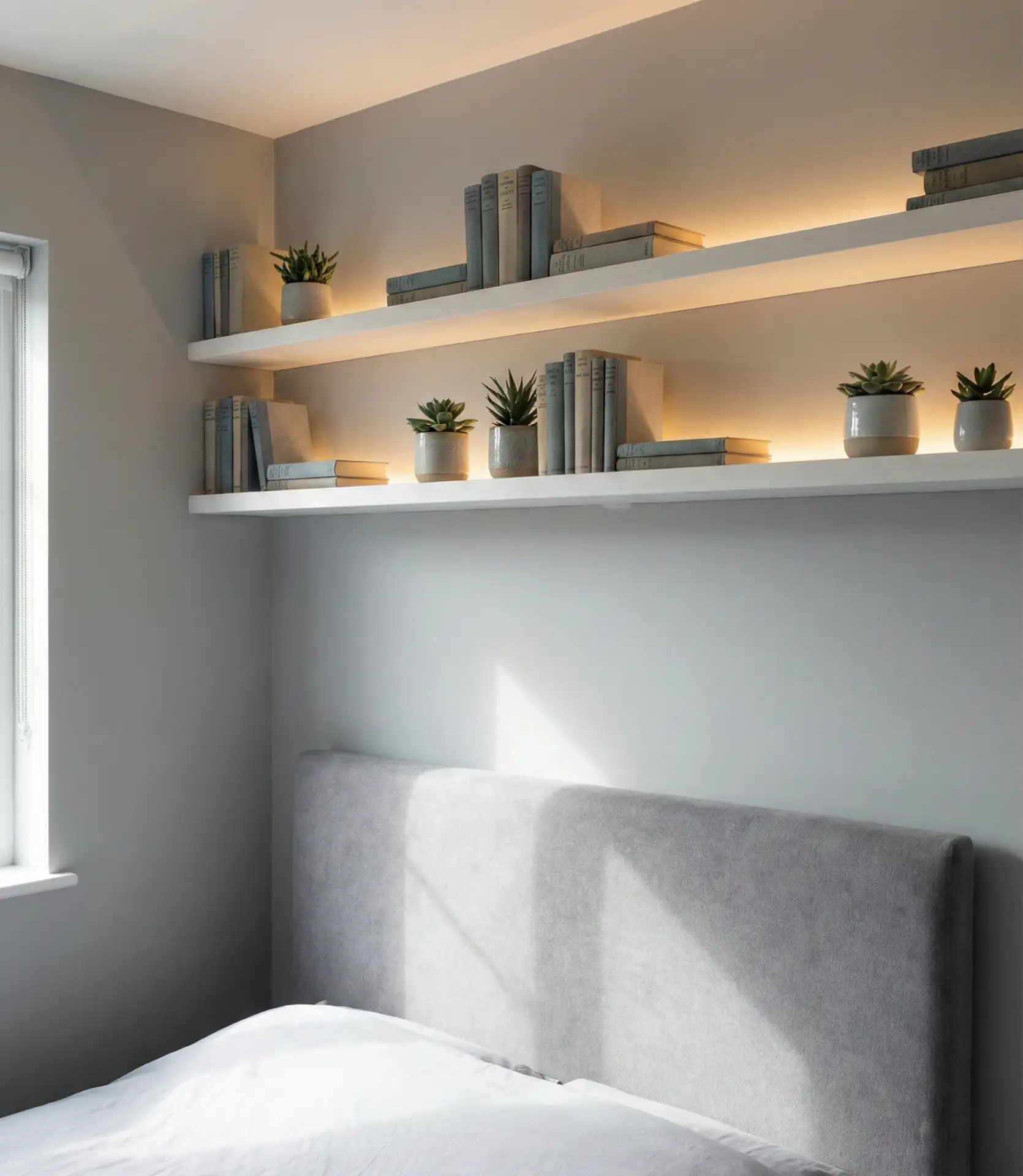 Vertical Shelving Above the Bed 2