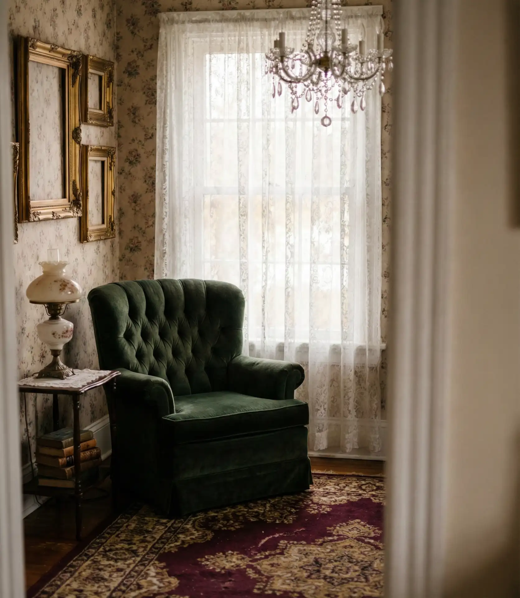 Victorian Cottage Living Room with Ornate Details 1