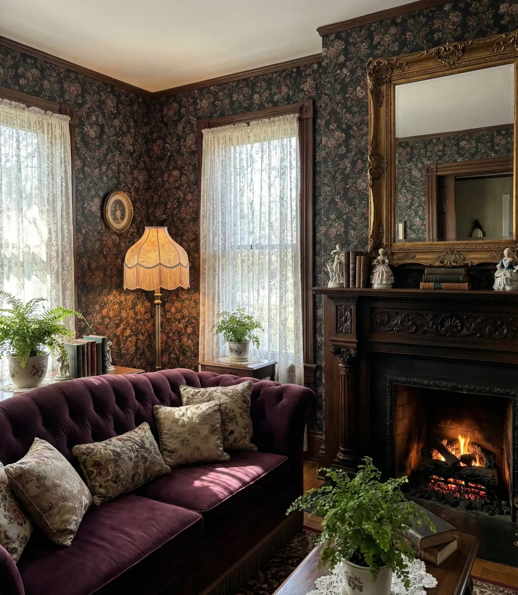 Victorian Cottage Living Room with Ornate Details 2