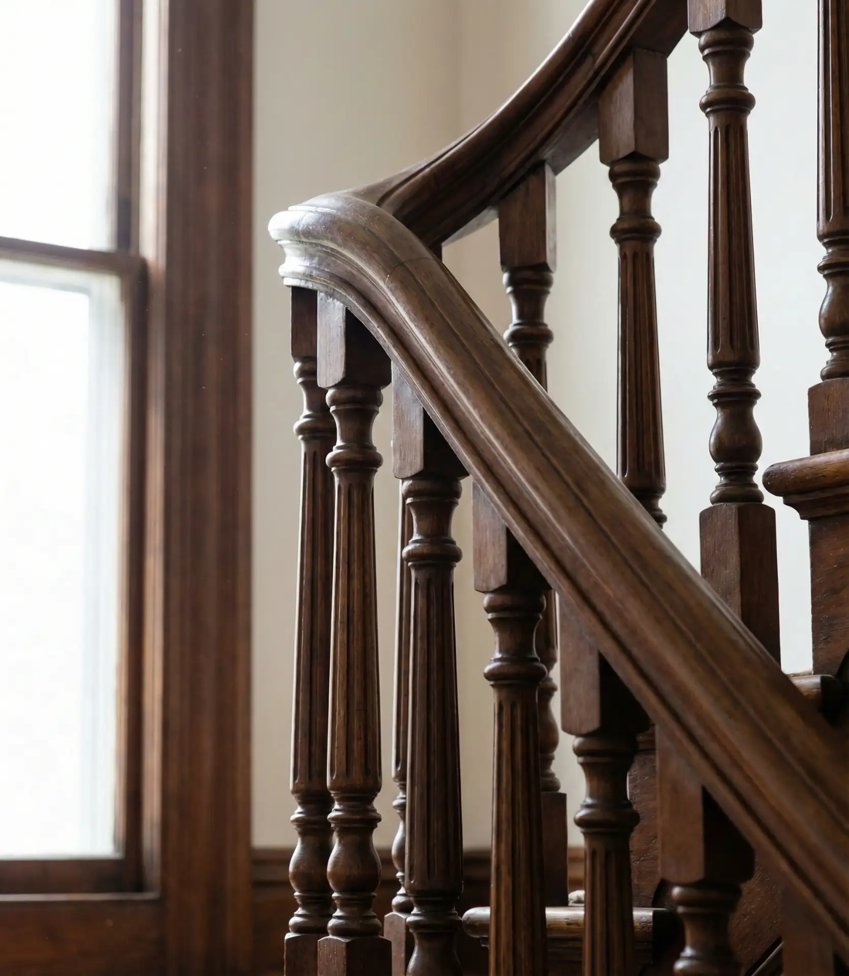 Victorian Staircase with Ornate Balusters 2