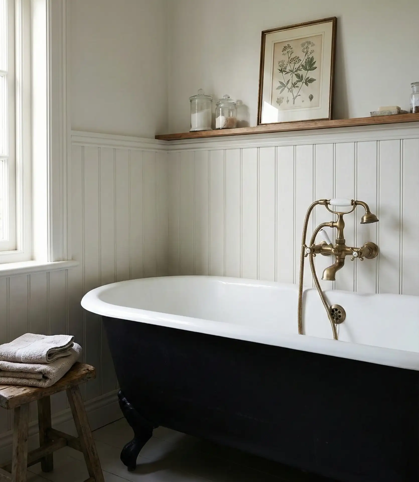 Vintage Clawfoot Tub with Black Exterior 1