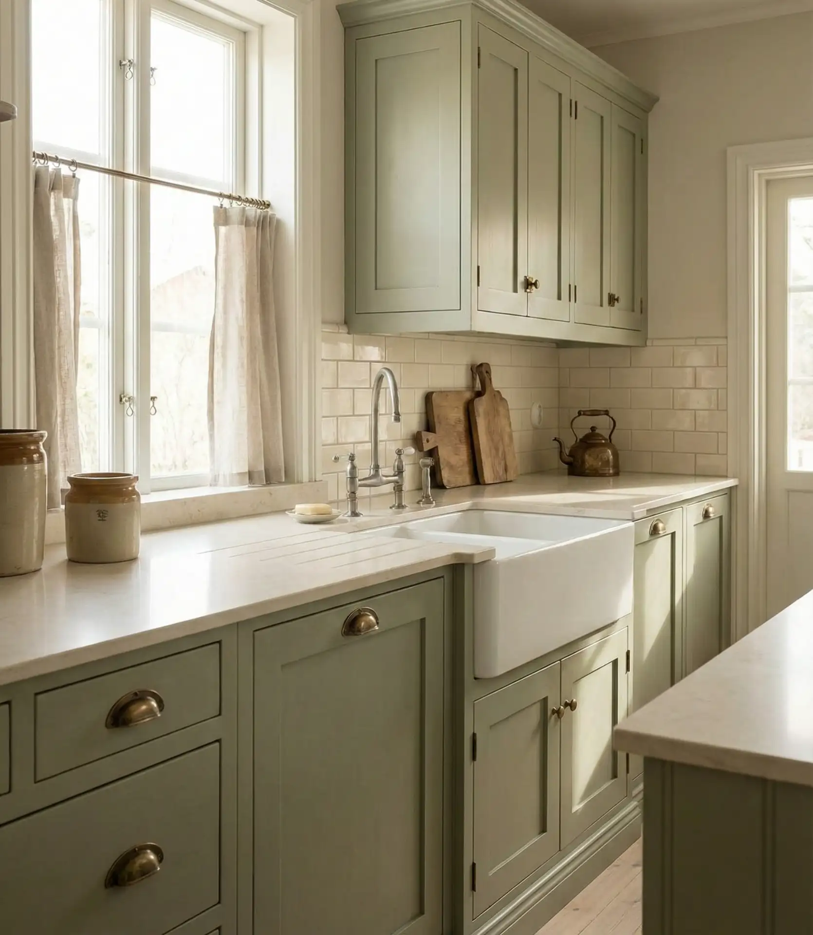 Vintage Green and Cream Kitchen 2