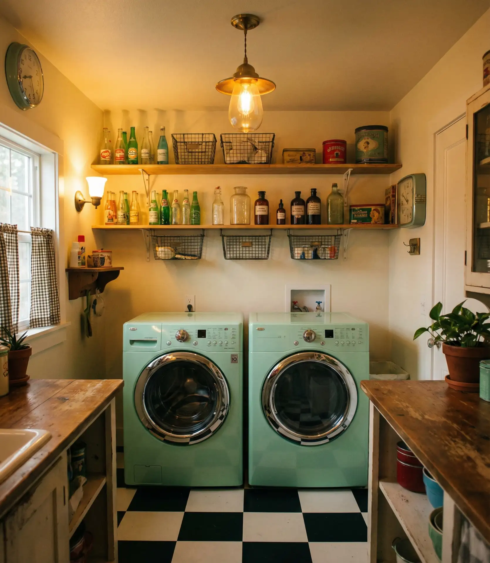 Vintage Laundry with Retro Appliances 1