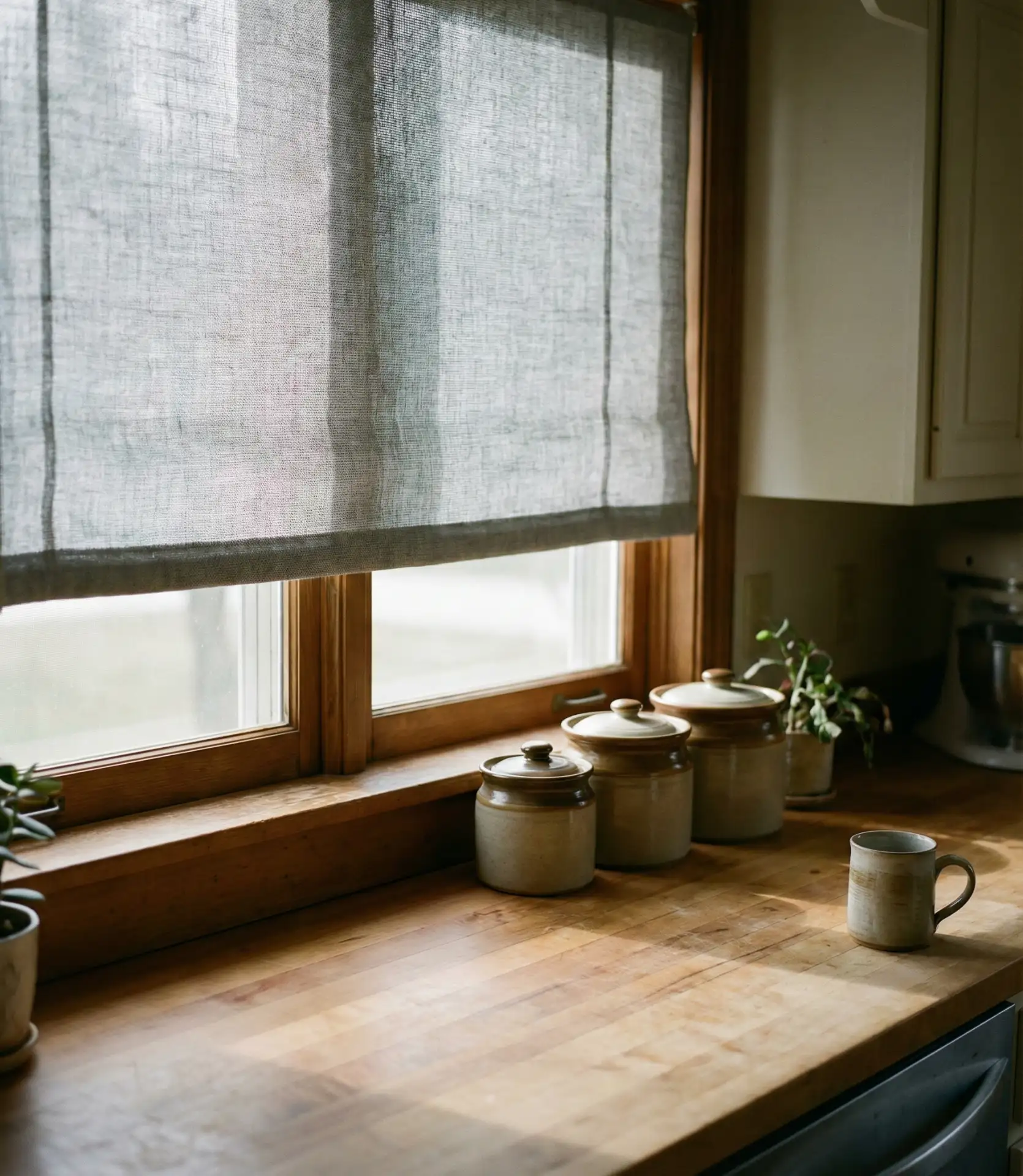 Vintage Roller Shades with Pull Cords 1