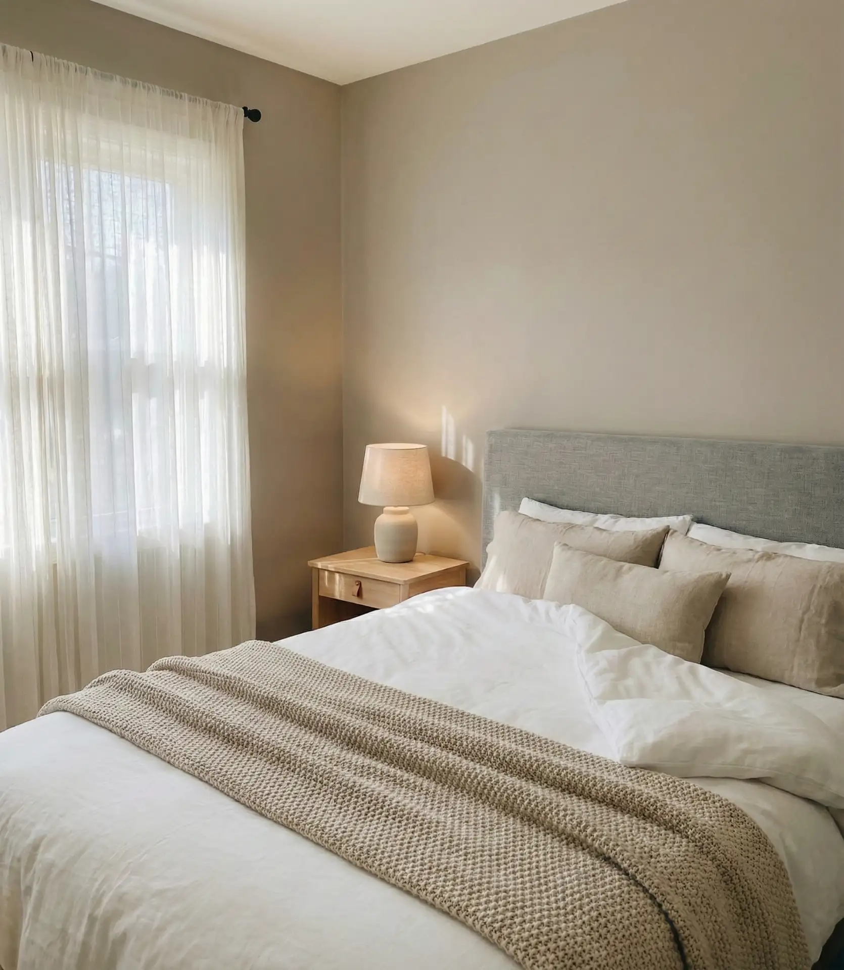 Warm Taupe with a Grey Headboard 1