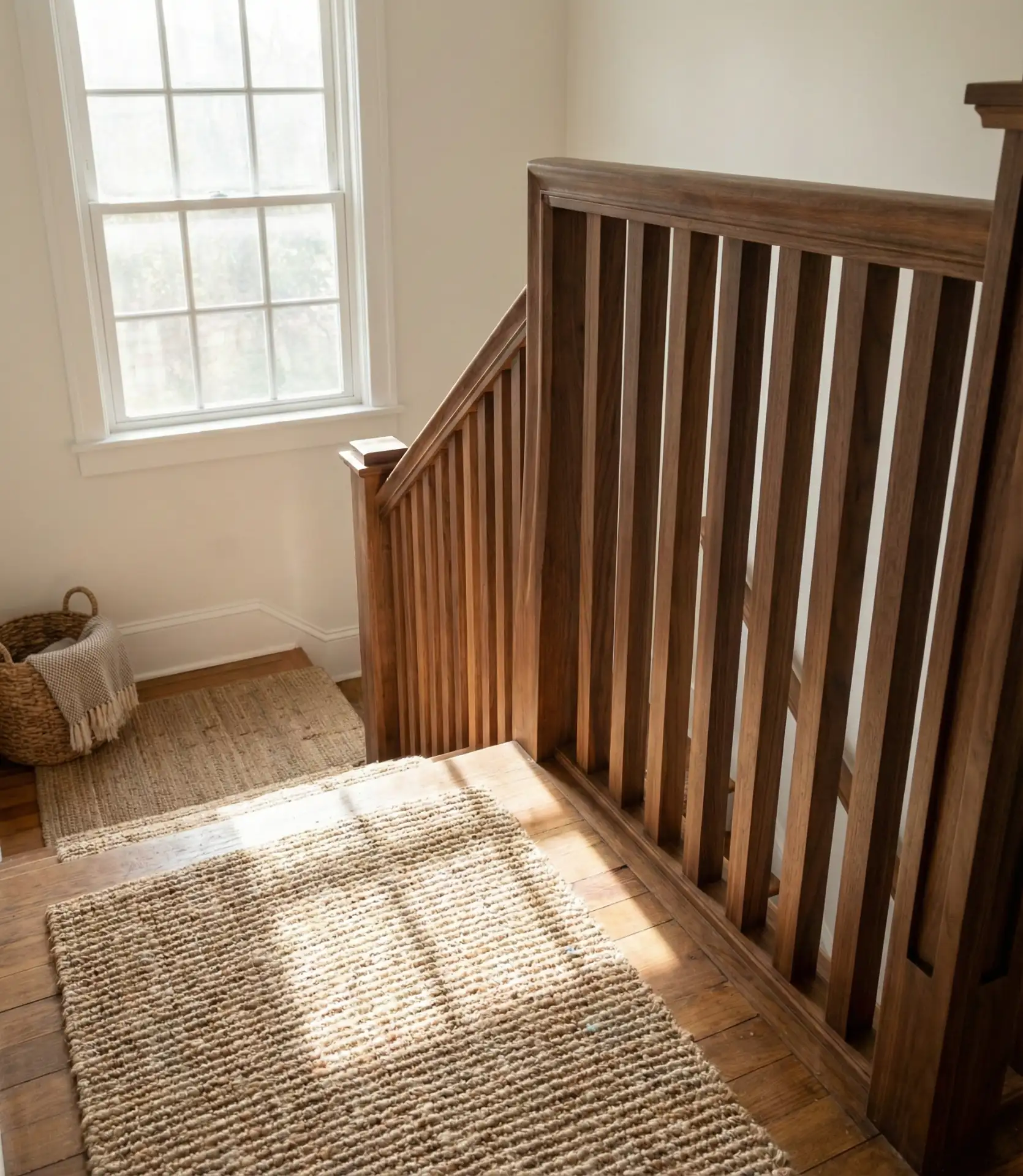 Warm Wooden Rails with Horizontal Slats 1