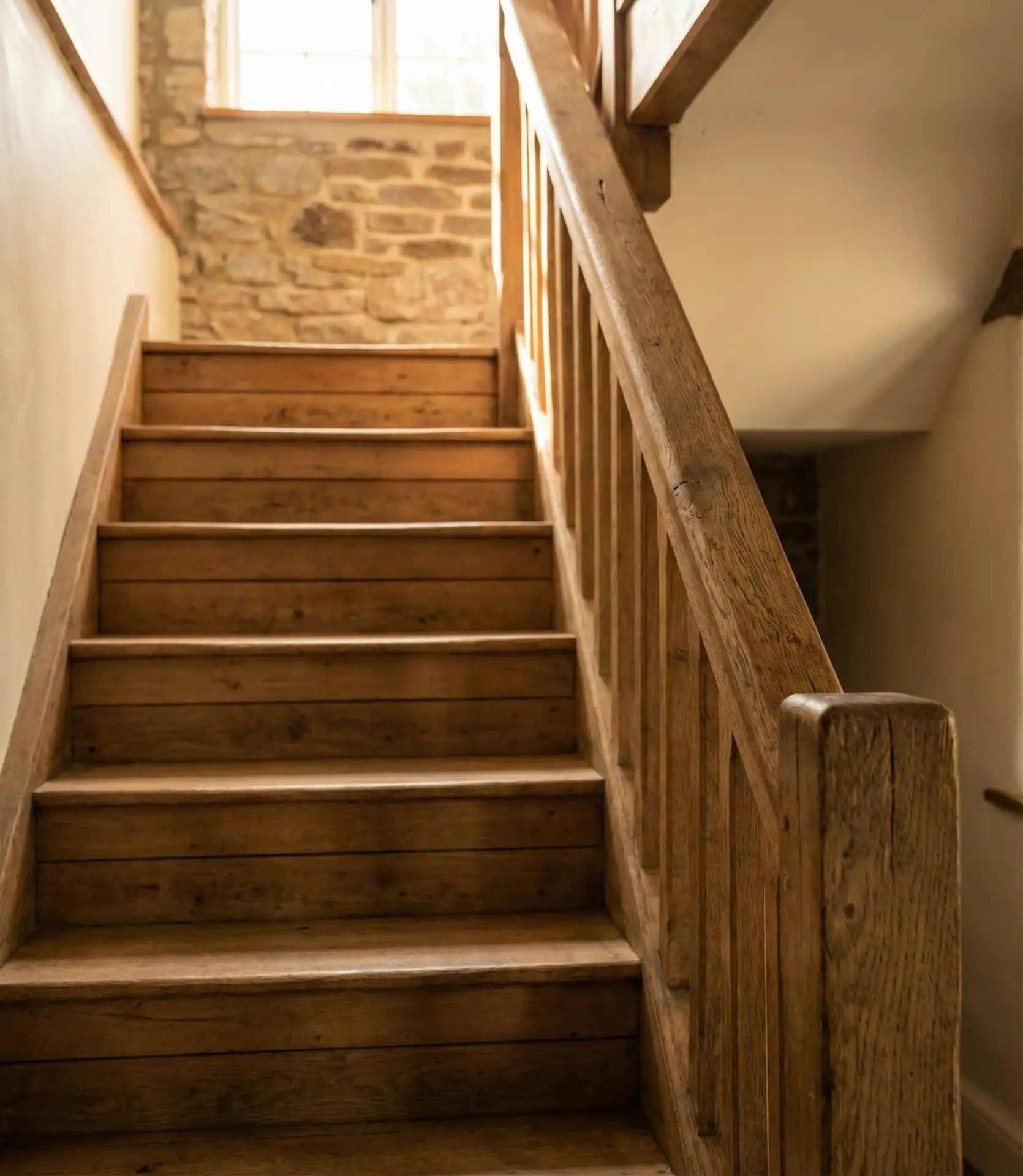 Warm Wooden Rails with Horizontal Slats 2