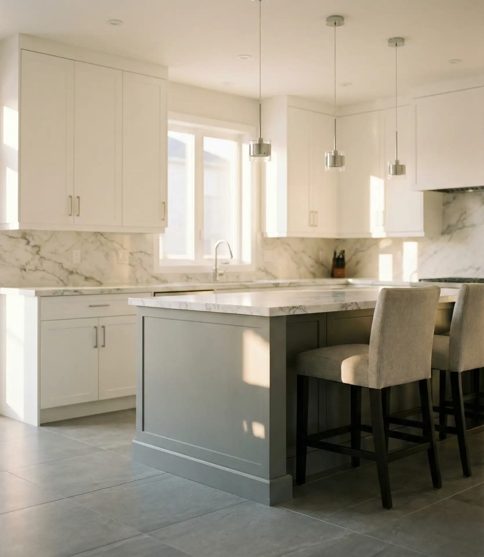 White Cabinets with Grey Accents 2