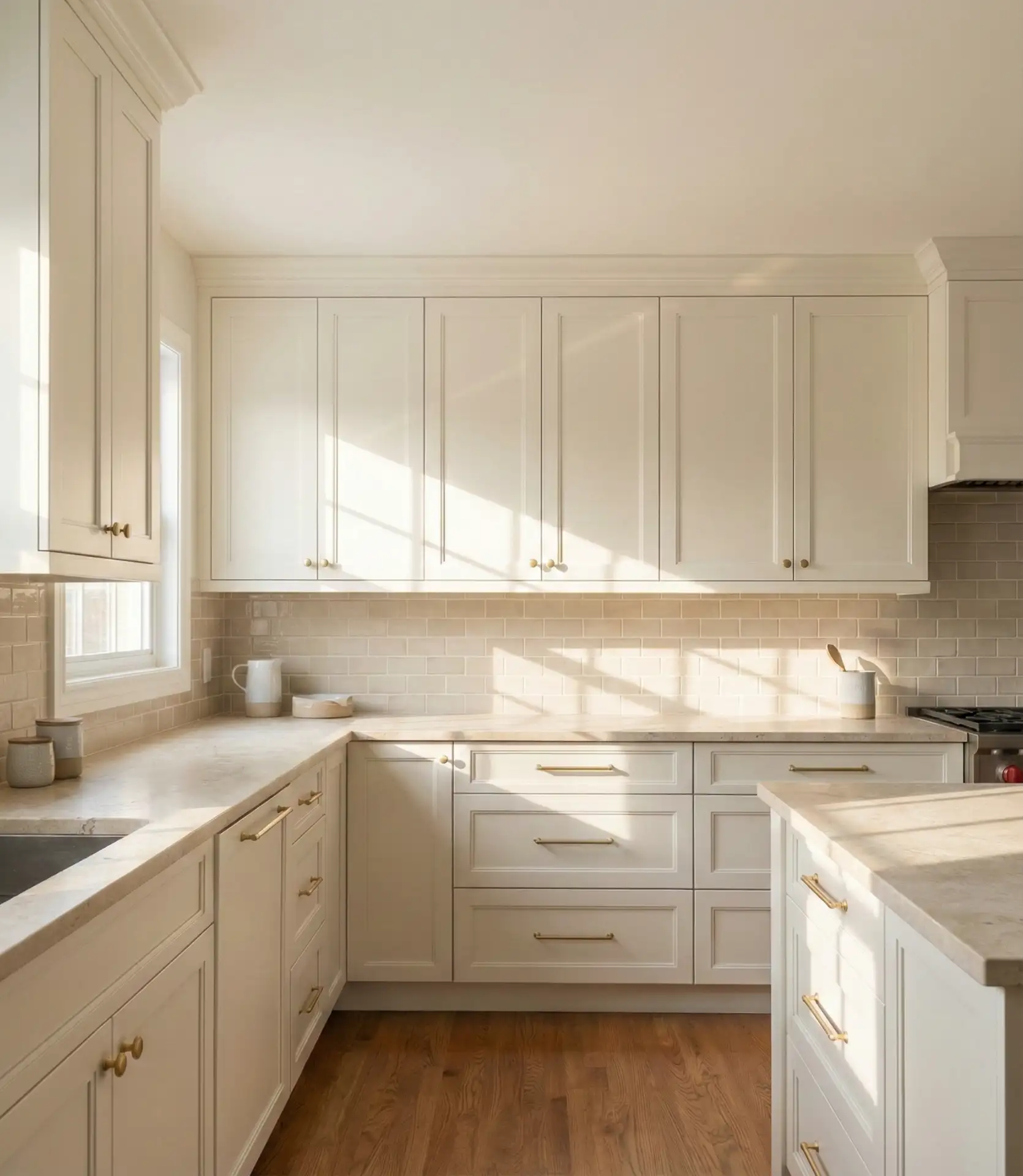 White Kitchen with Beige Warmth 1
