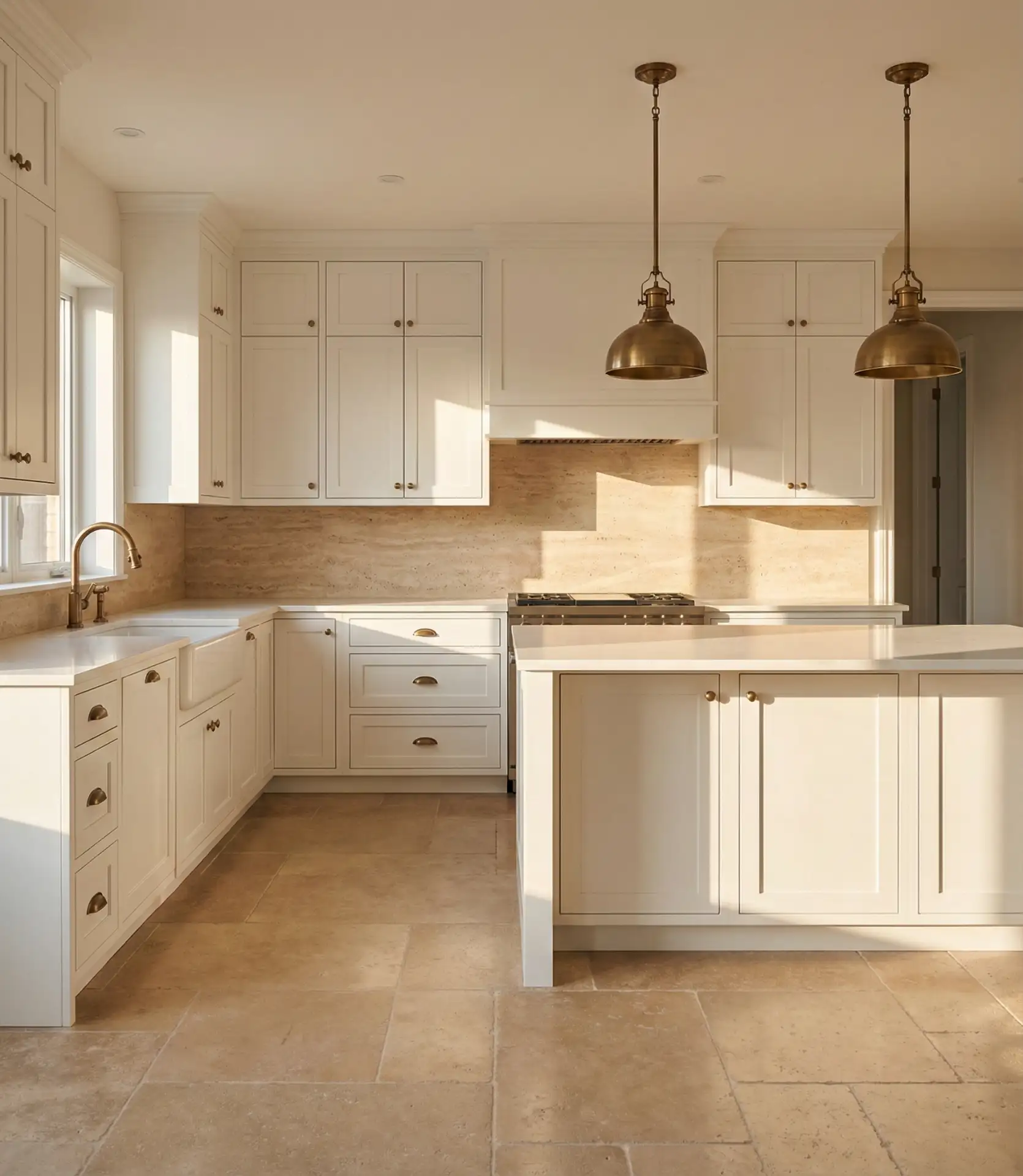 White Kitchen with Beige Warmth 2