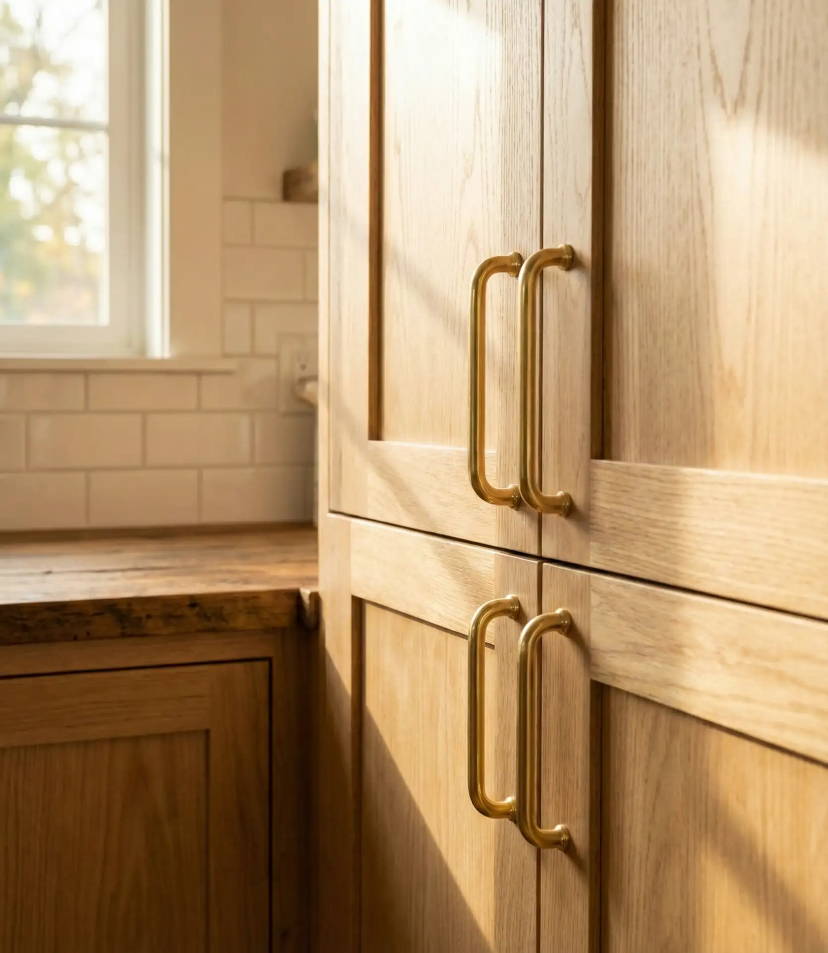 White Oak with Gold Hardware Elegance 1