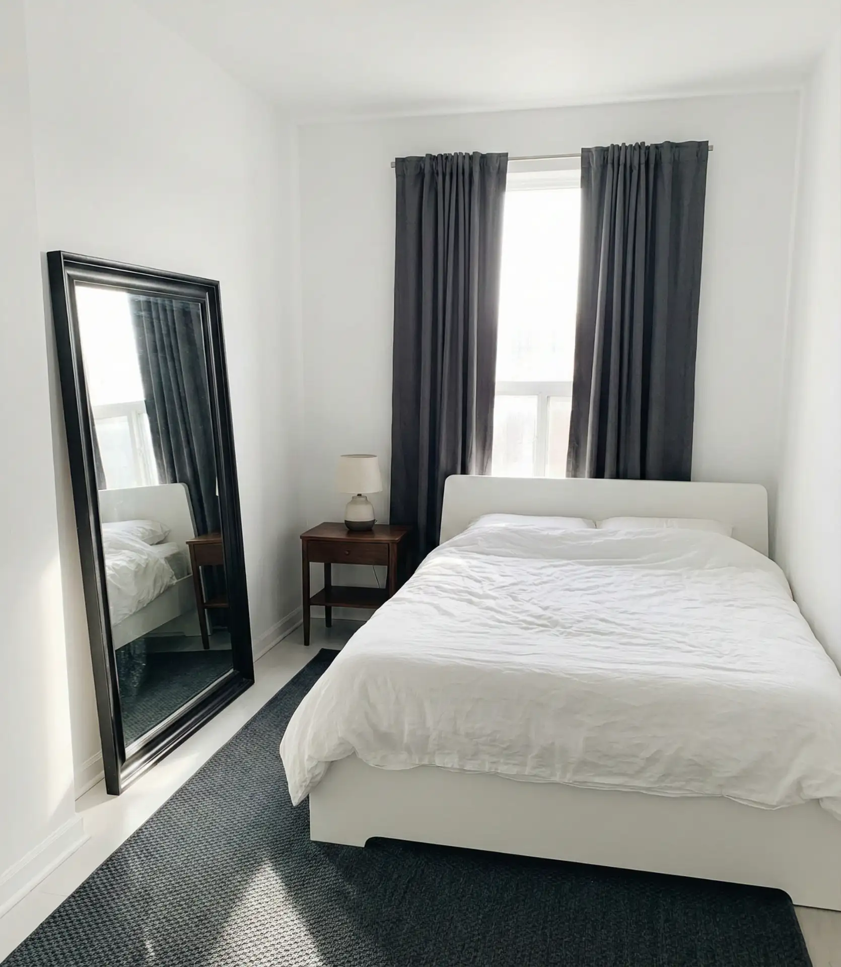 White and Charcoal Accents for Small Rooms 1